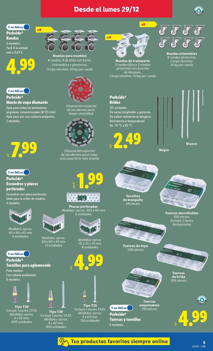 Ofertas de Lidl España de 29 diciembre a 4 enero 2026 Ofertas de bazar