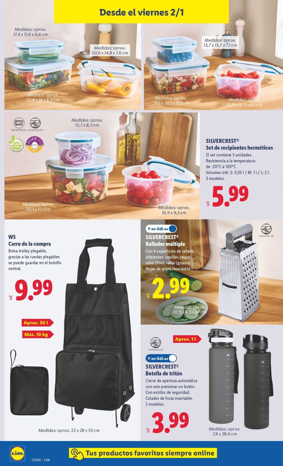 Ofertas de Lidl España de 29 diciembre a 4 enero 2026 Ofertas de bazar