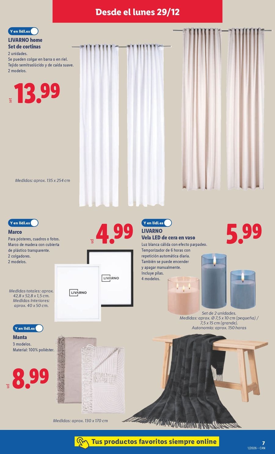 Ofertas de Lidl España de 29 diciembre a 4 enero 2026 Ofertas de bazar