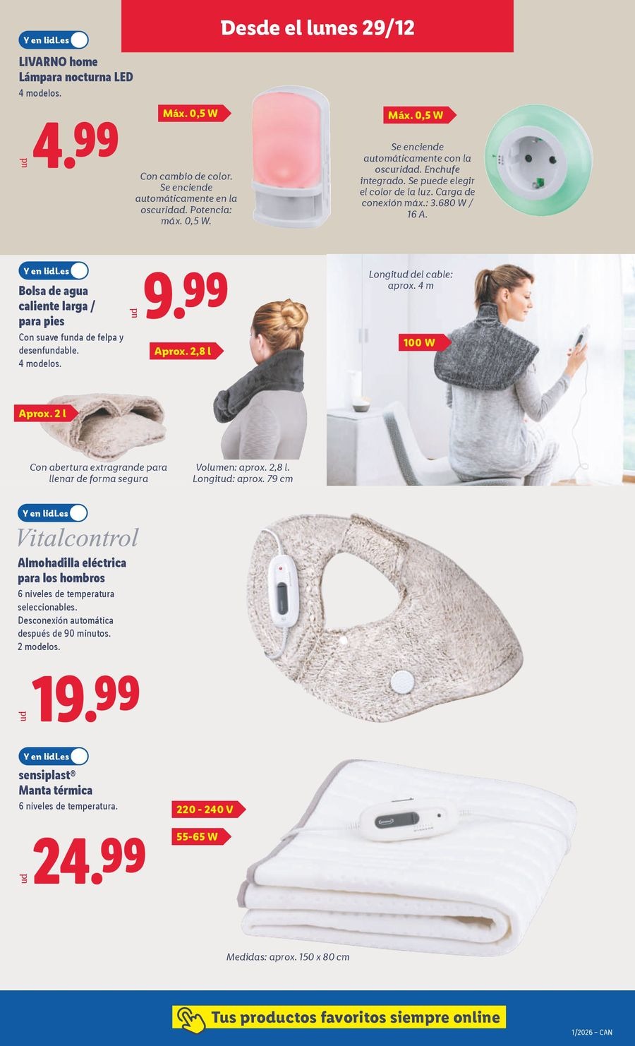 Ofertas de Lidl España de 29 diciembre a 4 enero 2026 Ofertas de bazar