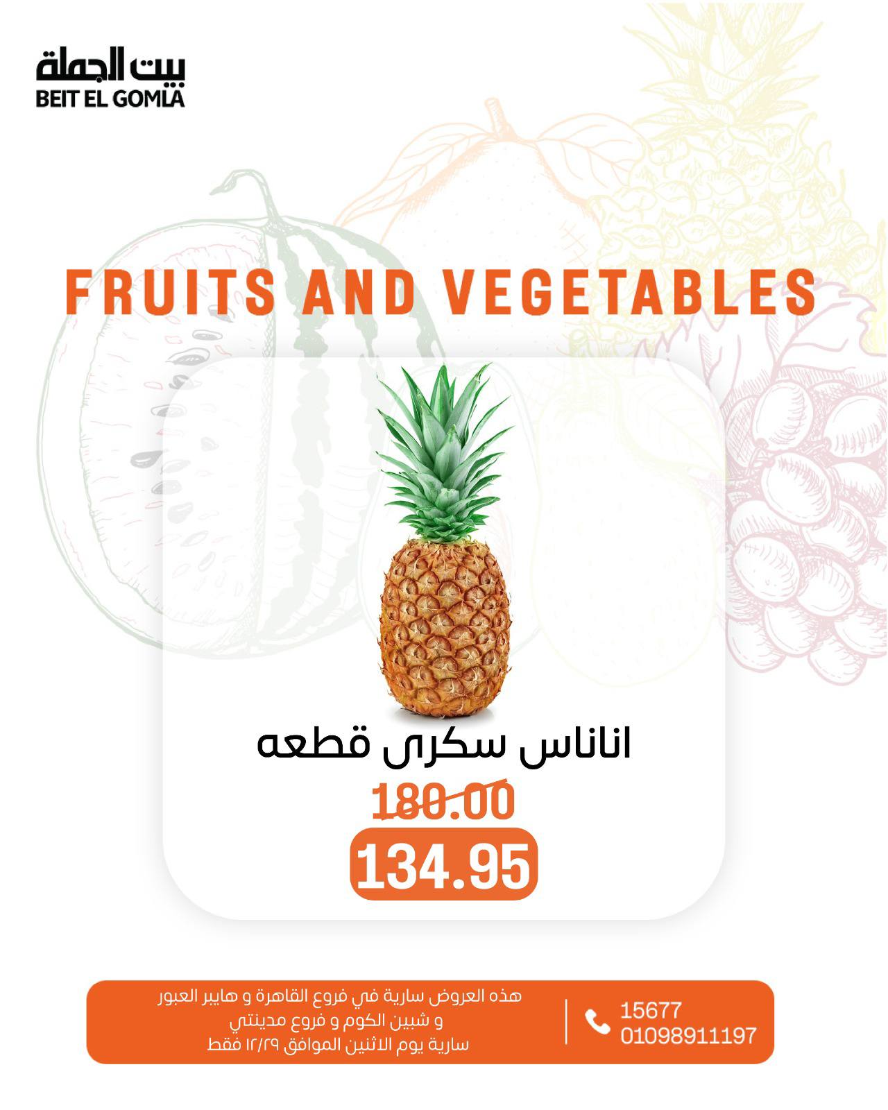 عروض بيت الجملة مصر الاثنين 29 ديسمبر 2025 عروض الخضار والفاكهة