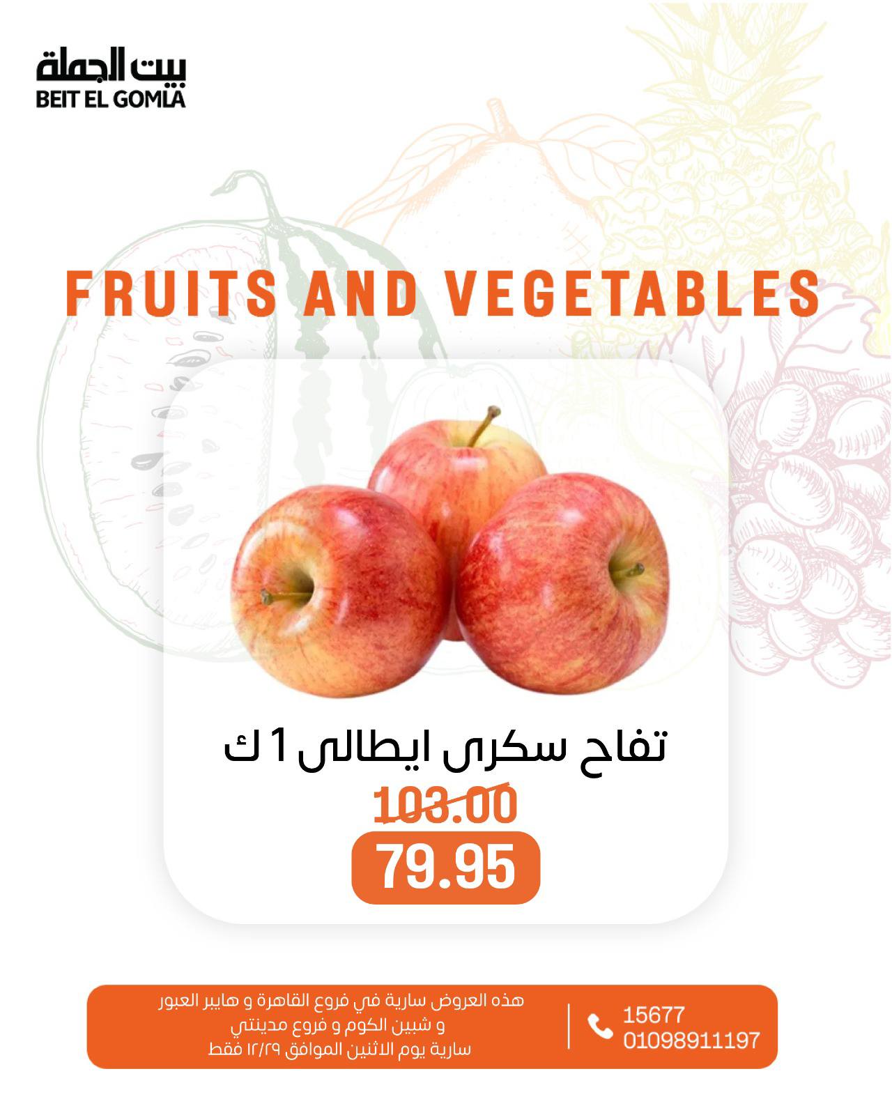 عروض بيت الجملة مصر الاثنين 29 ديسمبر 2025 عروض الخضار والفاكهة
