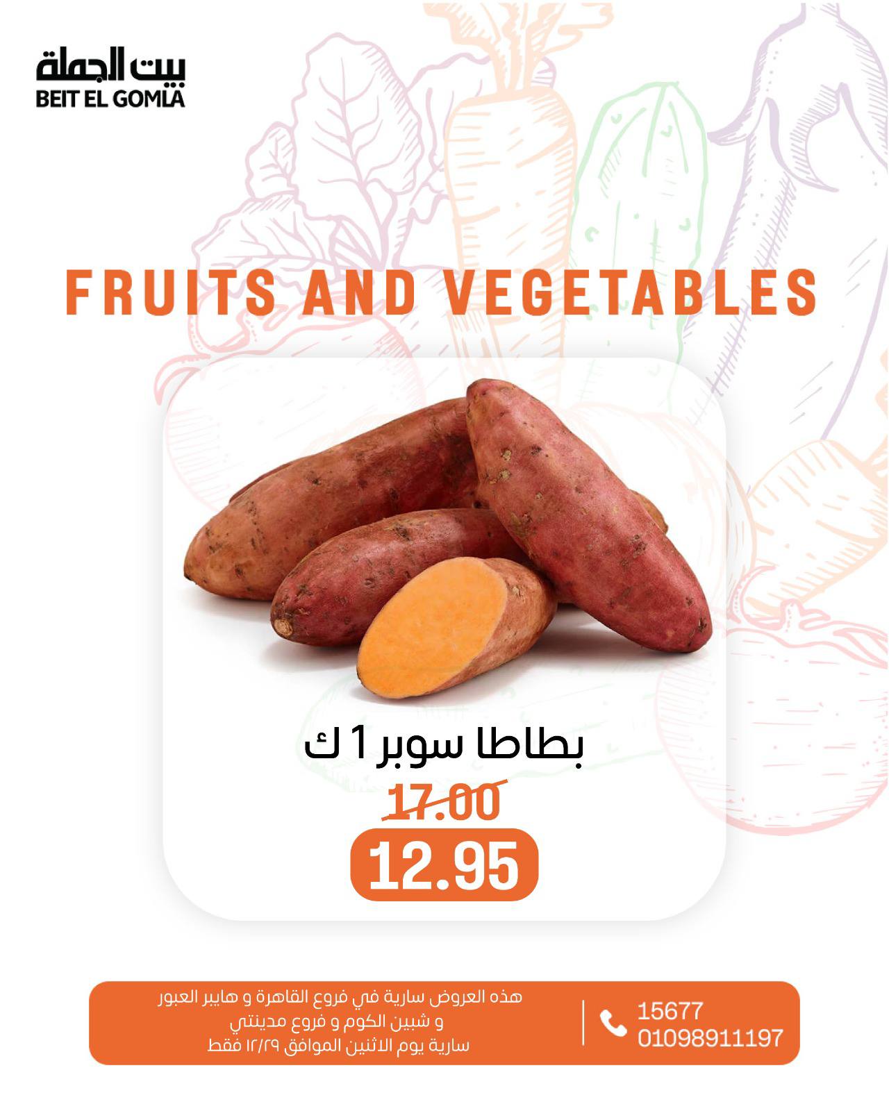 عروض بيت الجملة مصر الاثنين 29 ديسمبر 2025 عروض الخضار والفاكهة