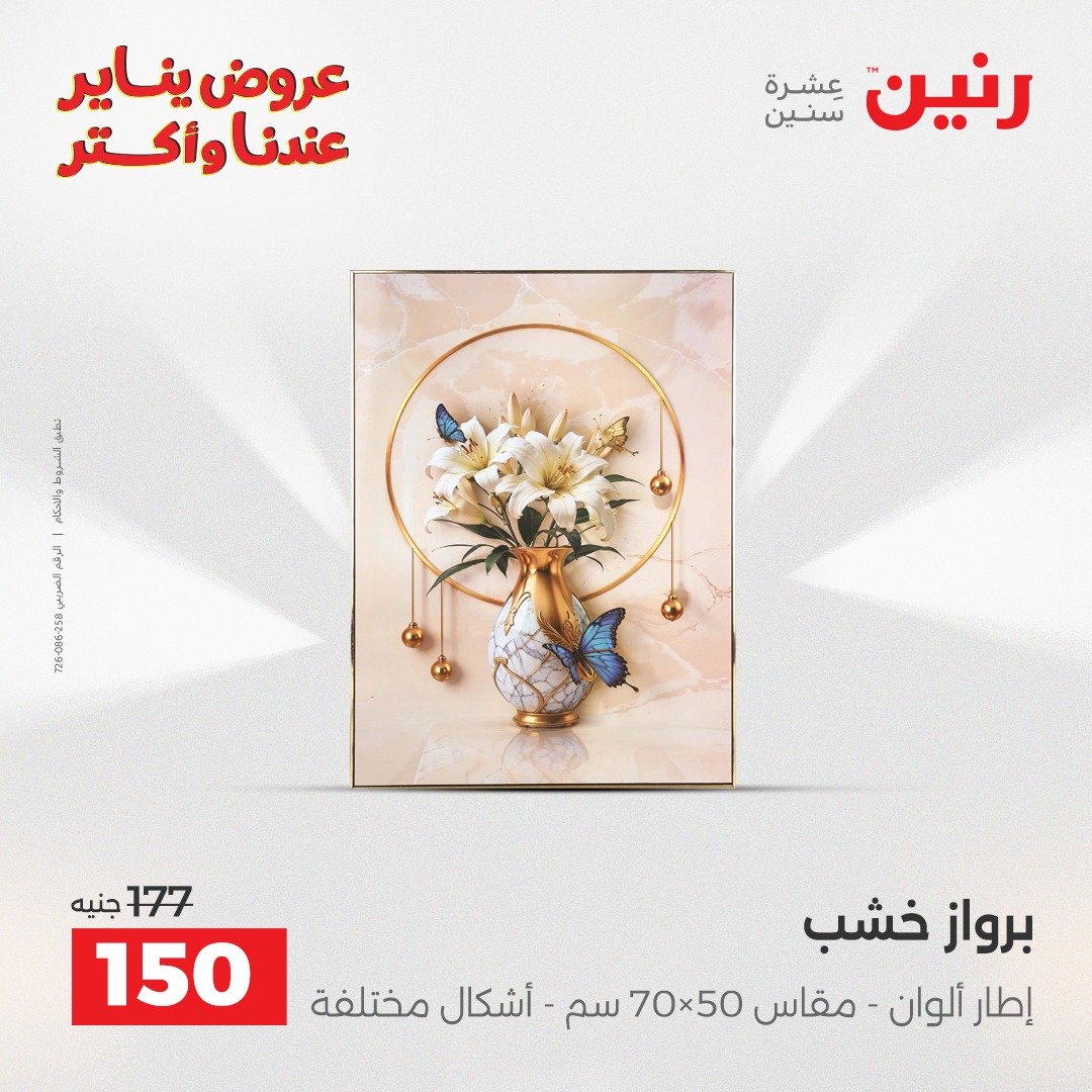 عروض رنين مصر من 1 حتى 3 يناير 2026 عروض قطع الديكور