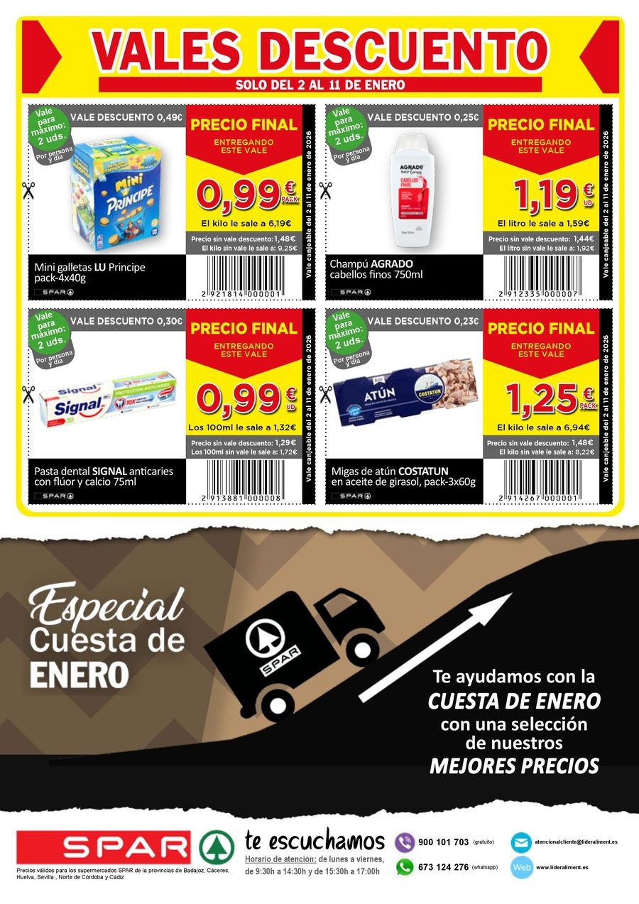 Ofertas de SPAR España de 2 a 18 enero 2026 Bombazos