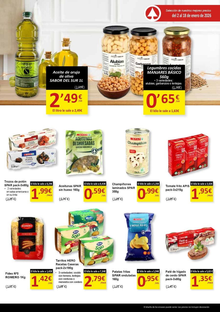 Ofertas de SPAR España de 2 a 18 enero 2026 Bombazos