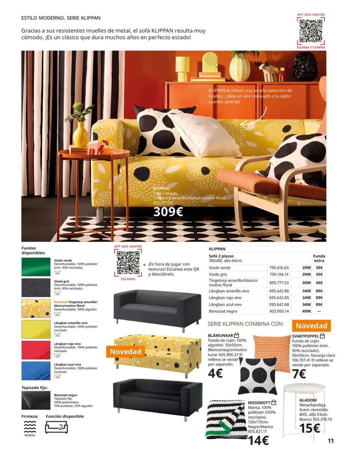 Page 11 in Sofas Catalogue at IKEA Spain