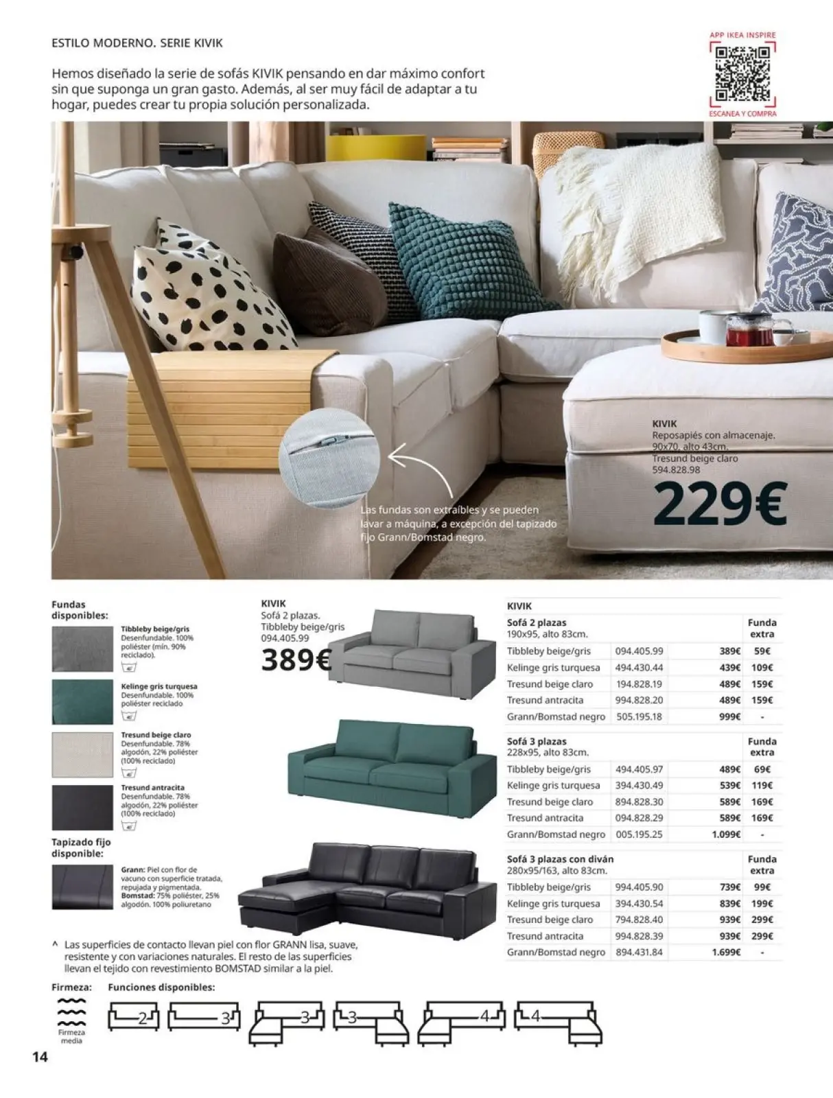 Page 14 in Sofas Catalogue at IKEA Spain