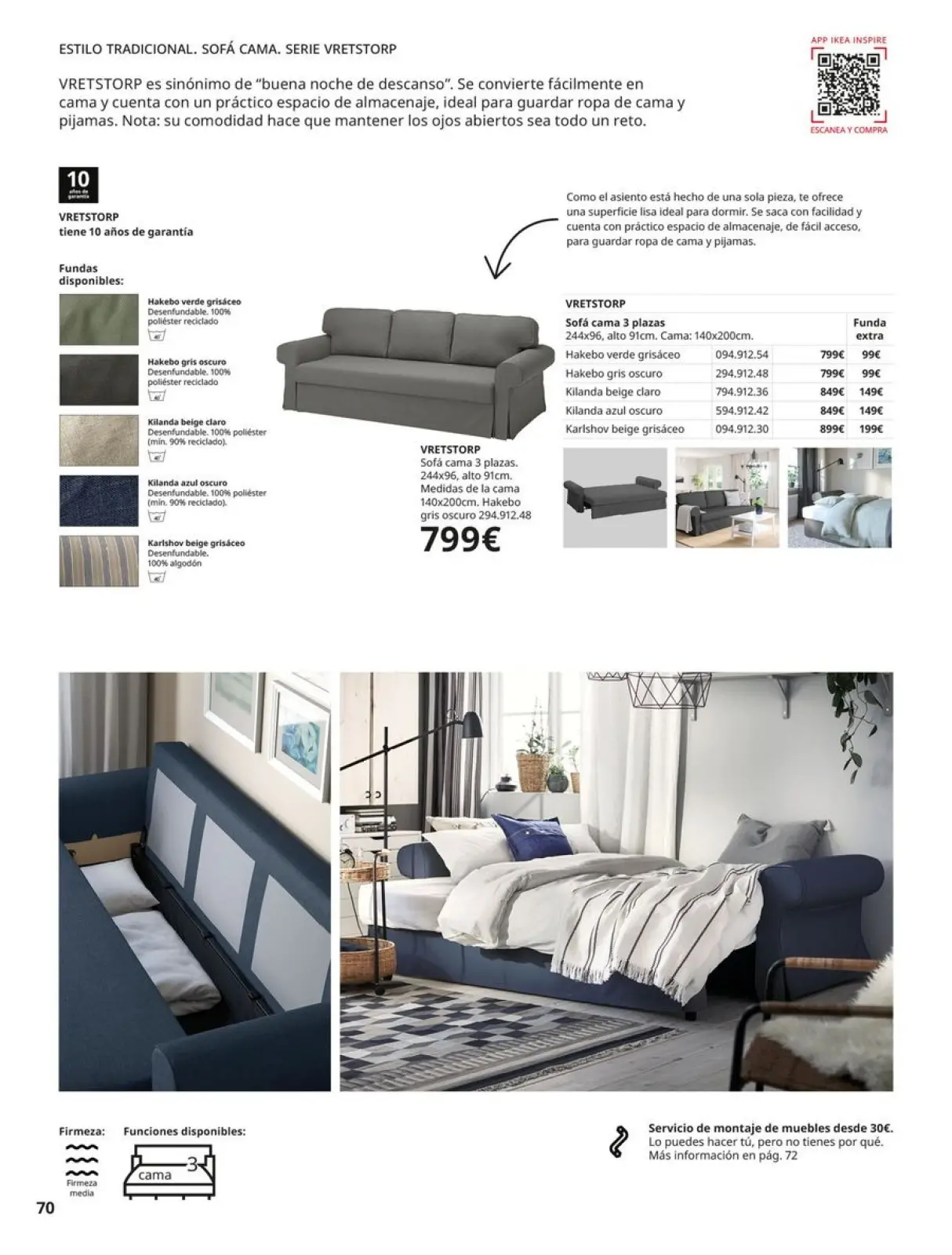 Page 70 in Sofas Catalogue at IKEA Spain