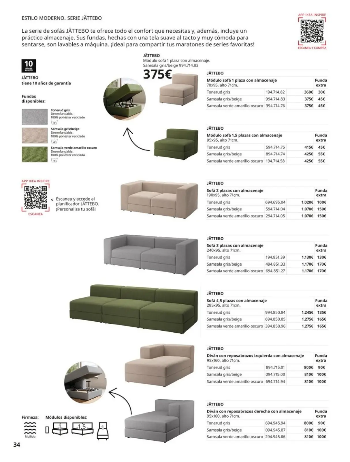 Page 34 in Sofas Catalogue at IKEA Spain