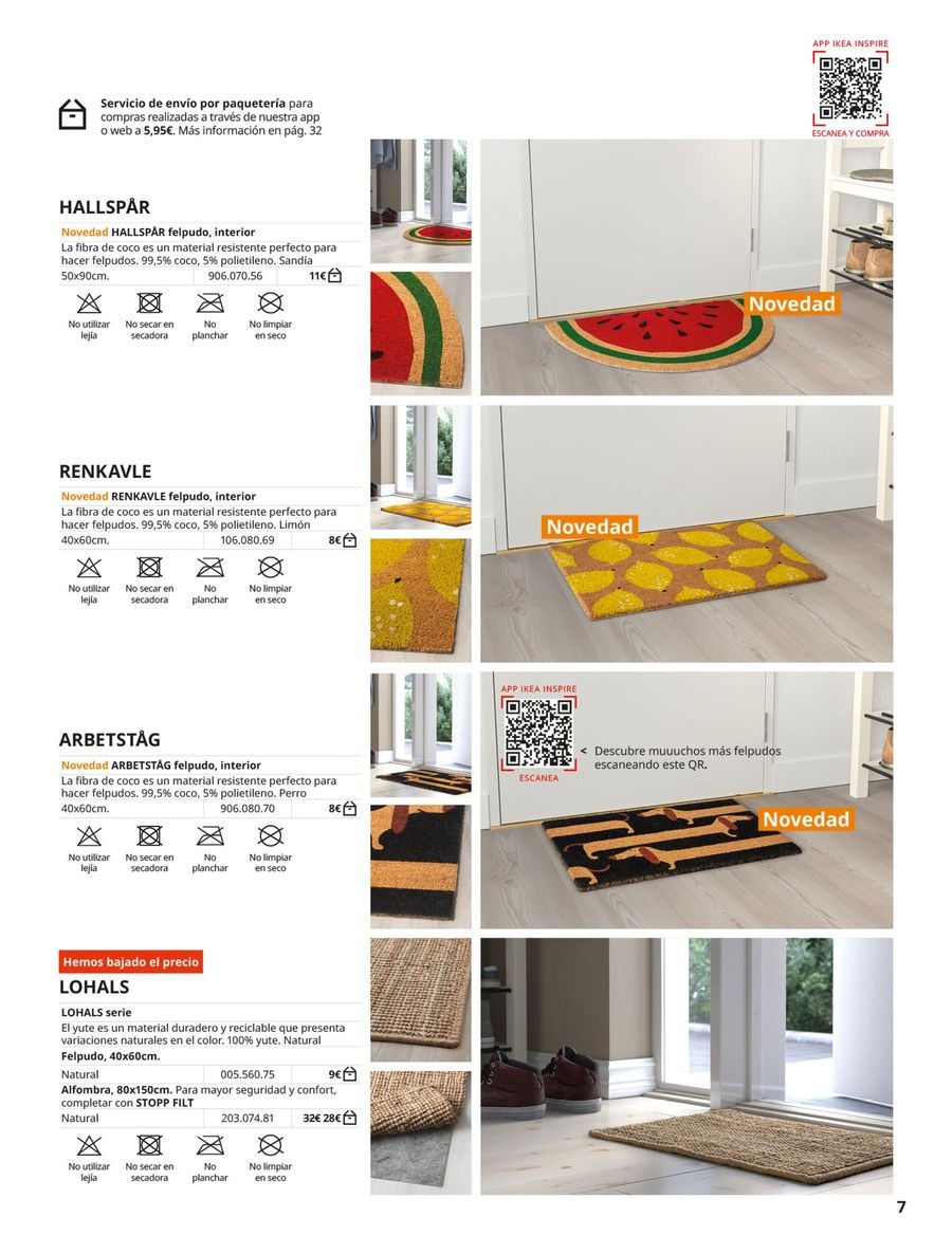 IKEA Spain Offers from 2 September to 31 January 2026 Rugs Catalogue