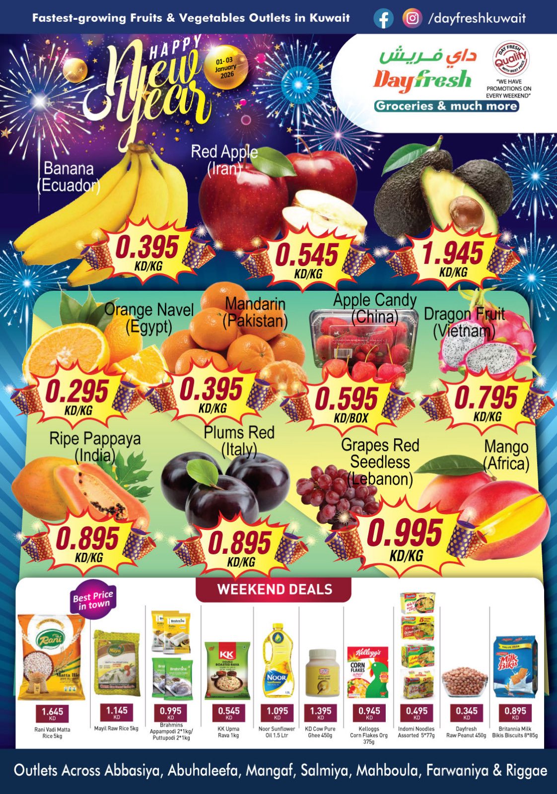 Day fresh Market Kuwait Offers from 1 to 3 January 2026 Happy New Year offers