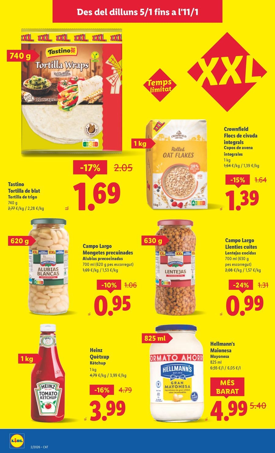 Ofertas de Lidl España de 5 a 11 enero 2026 Ofertas XXL
