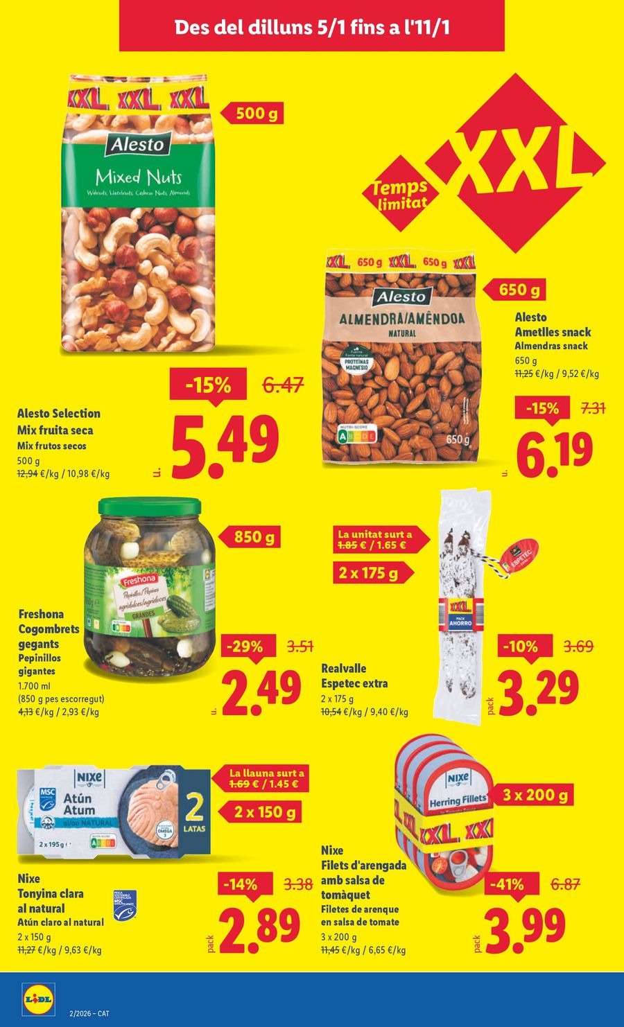 Ofertas de Lidl España de 5 a 11 enero 2026 Ofertas XXL