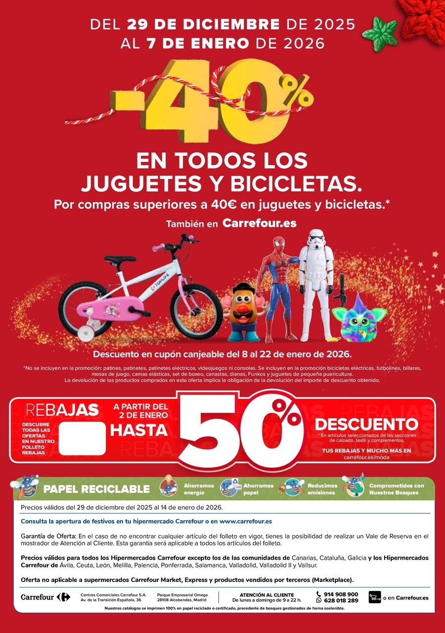 Ofertas de Carrefour España de 29 diciembre a 14 enero 2026 Ofertas 3x2
