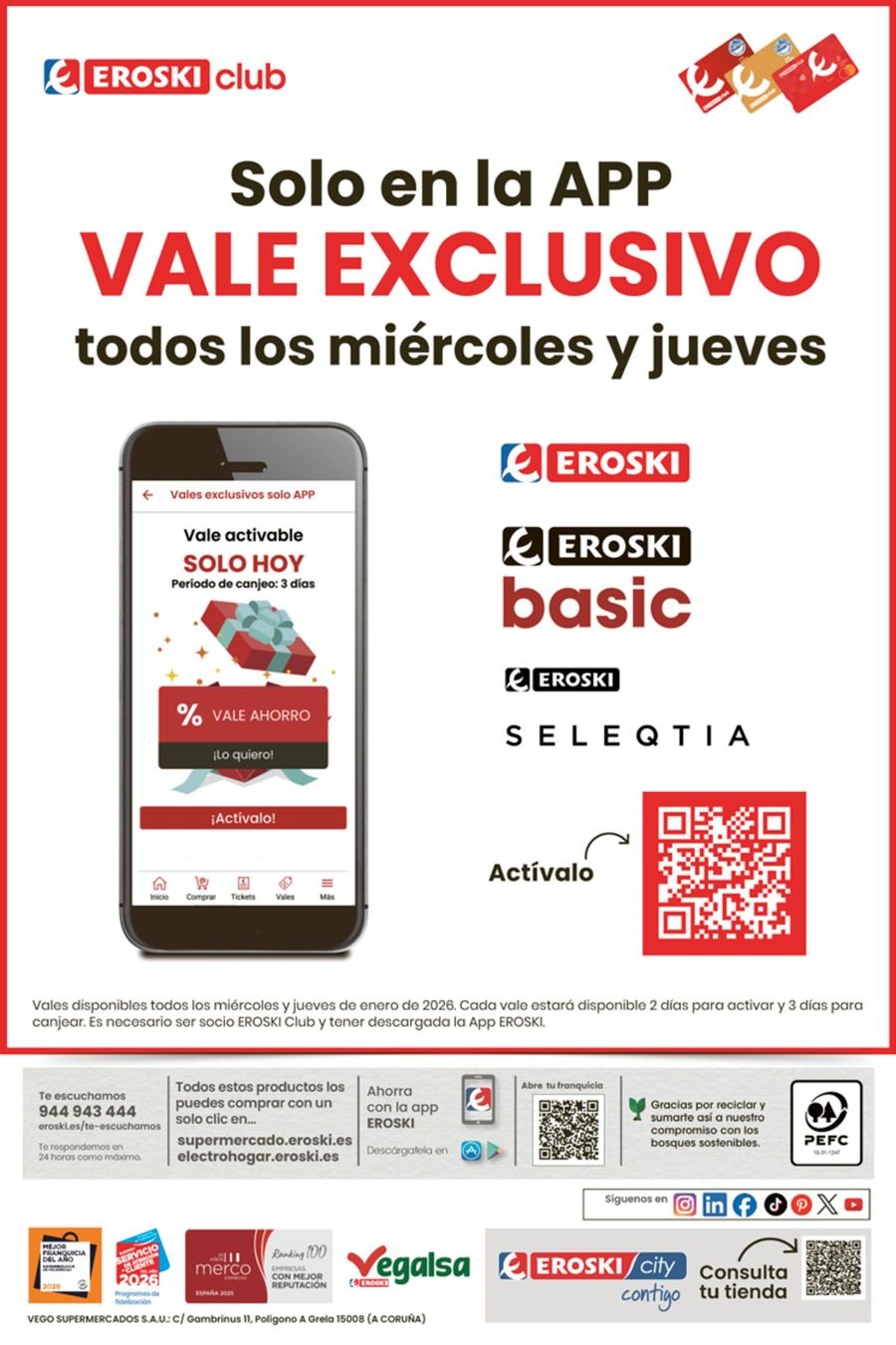 Ofertas de Eroski España de 5 a 13 enero 2026 Para un enero más ligero