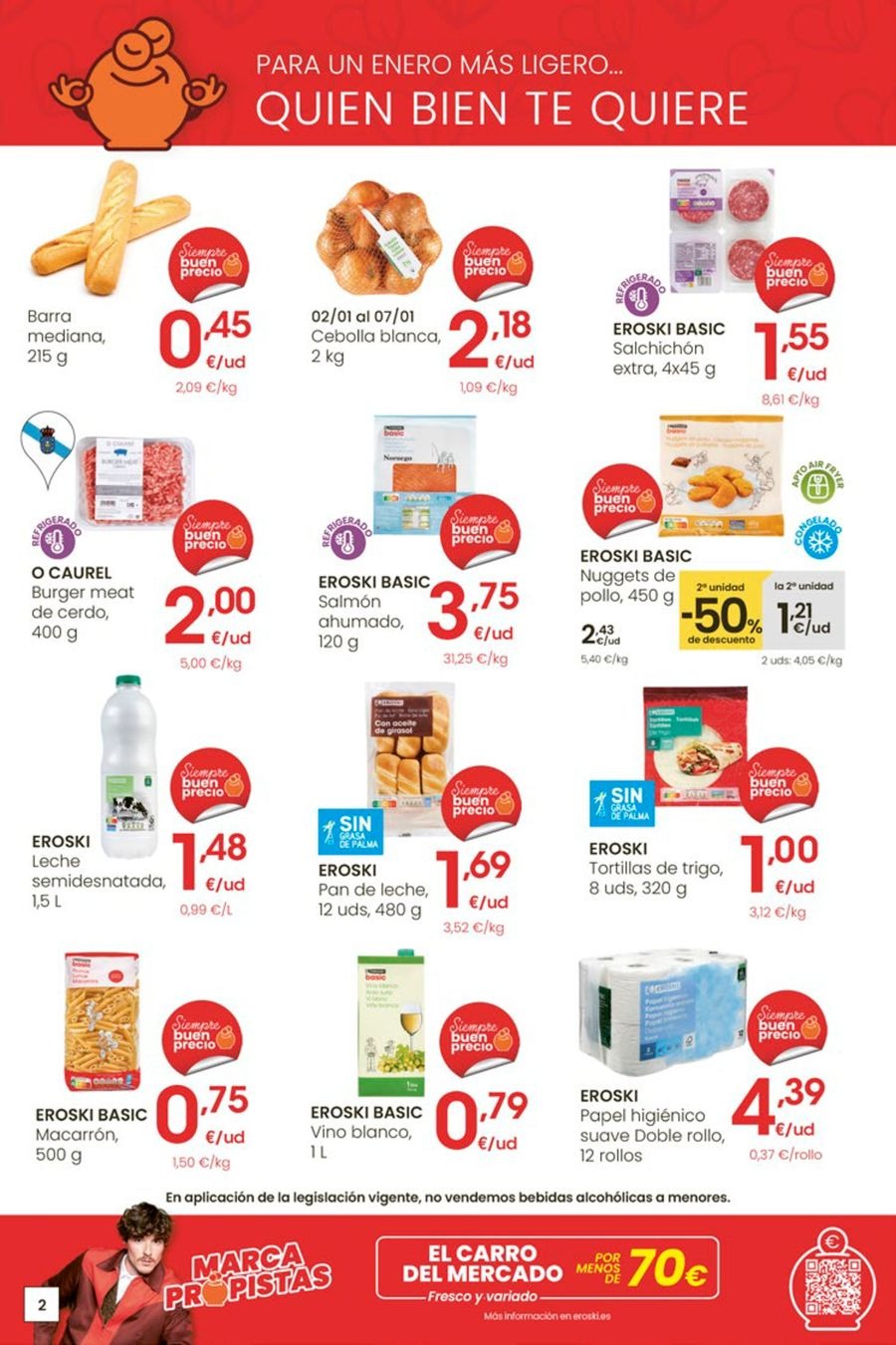 Ofertas de Eroski España de 5 a 13 enero 2026 Para un enero más ligero