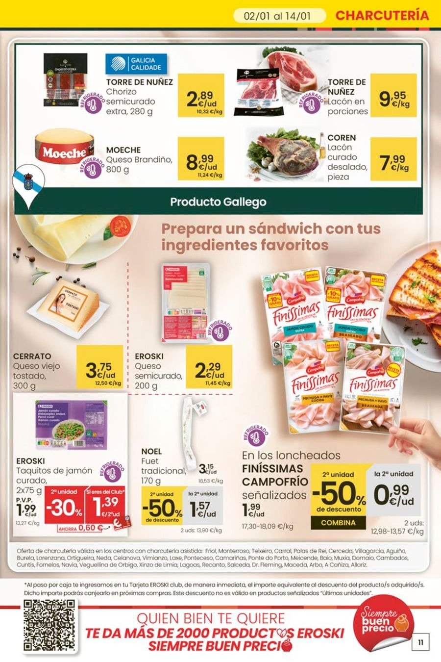 Ofertas de Eroski España de 5 a 13 enero 2026 Para un enero más ligero