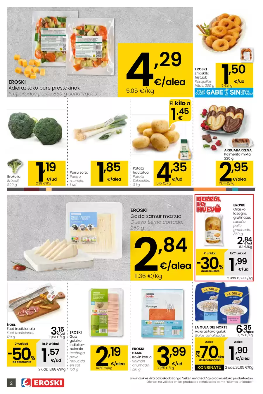 Eroski Spain Offers from 5 to 13 January 2026 2nd unit -70%