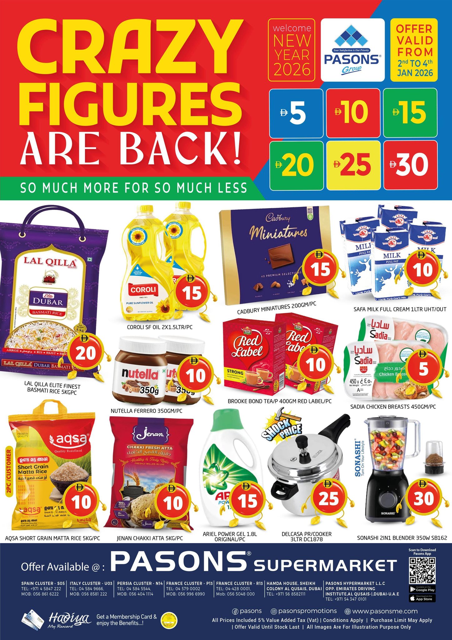 Offres supermarché Pasons  Dubai  de 2 à 4 janvier Offres de Prix Dingues - Page 1