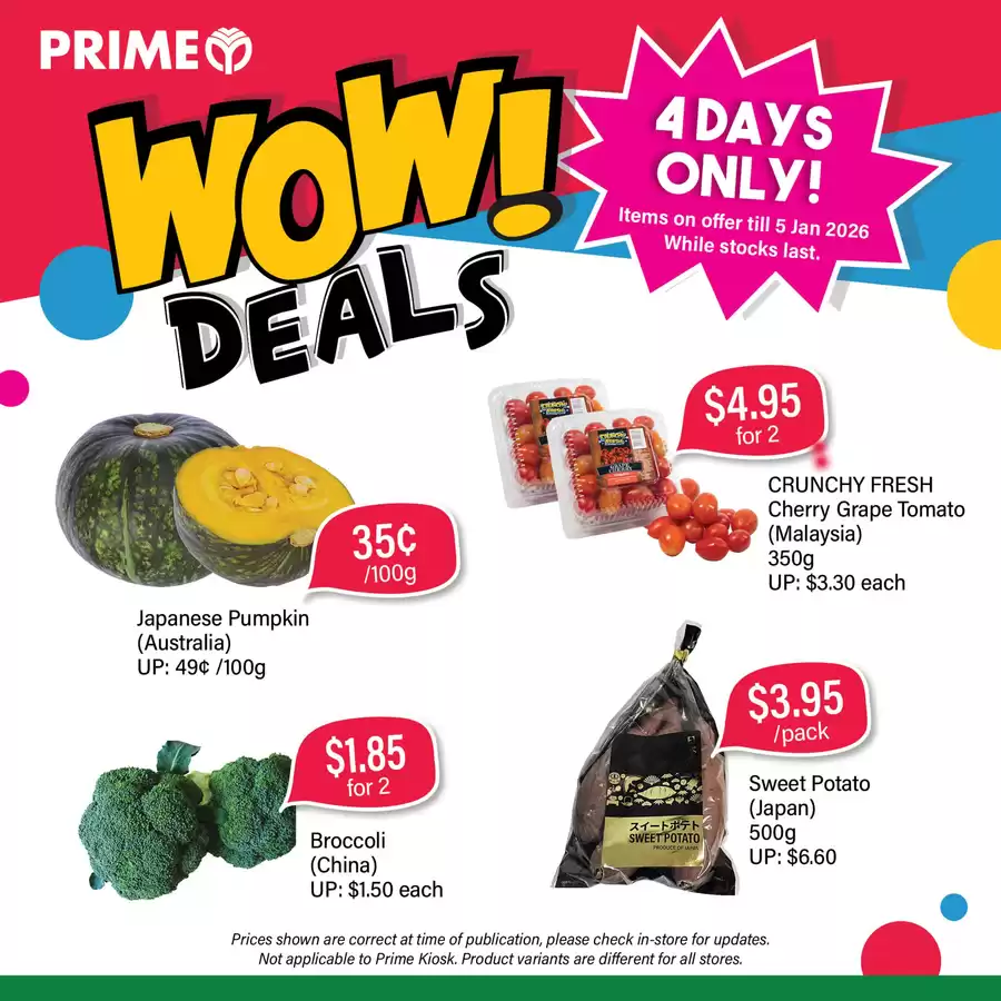 Offres Supermarché Prime Singapour de 2 à 5 janvier 2026 Offres Wow