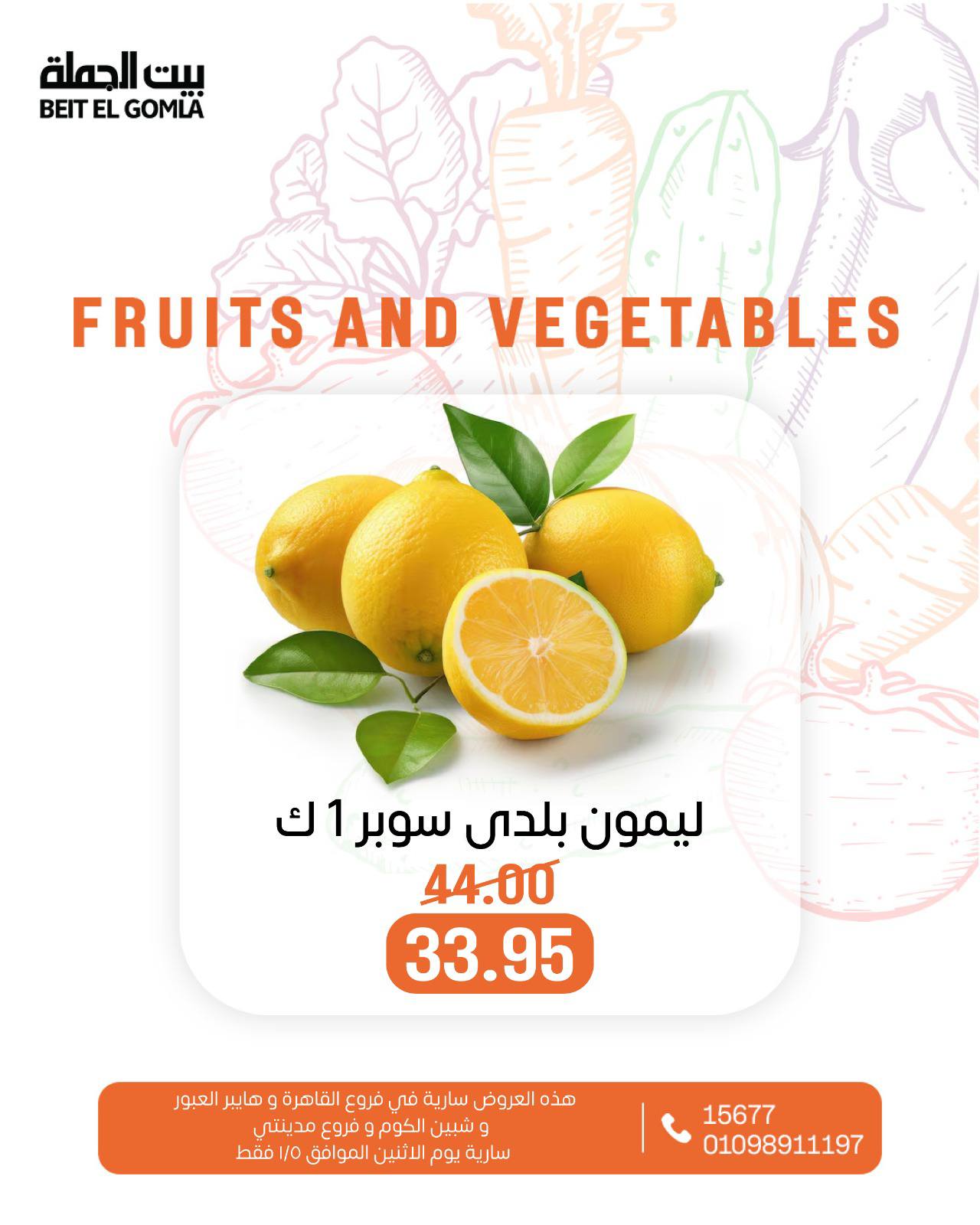 عروض بيت الجملة مصر الاثنين 5 يناير 2026 عروض الخضار والفاكهة