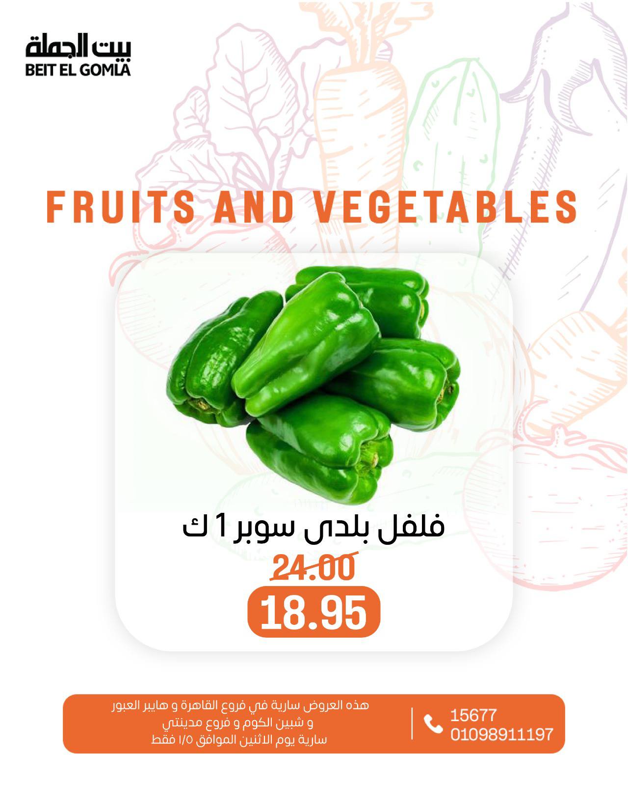 عروض بيت الجملة مصر الاثنين 5 يناير 2026 عروض الخضار والفاكهة