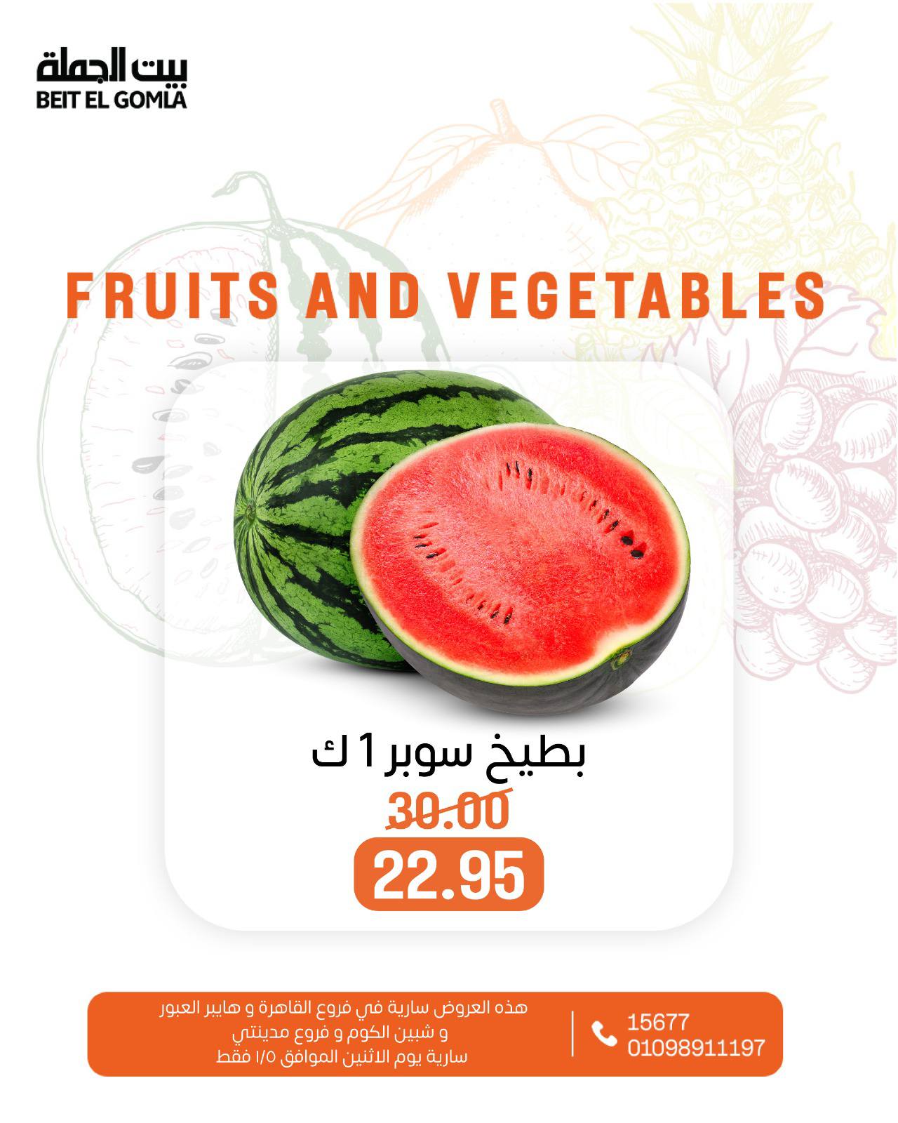 عروض بيت الجملة مصر الاثنين 5 يناير 2026 عروض الخضار والفاكهة