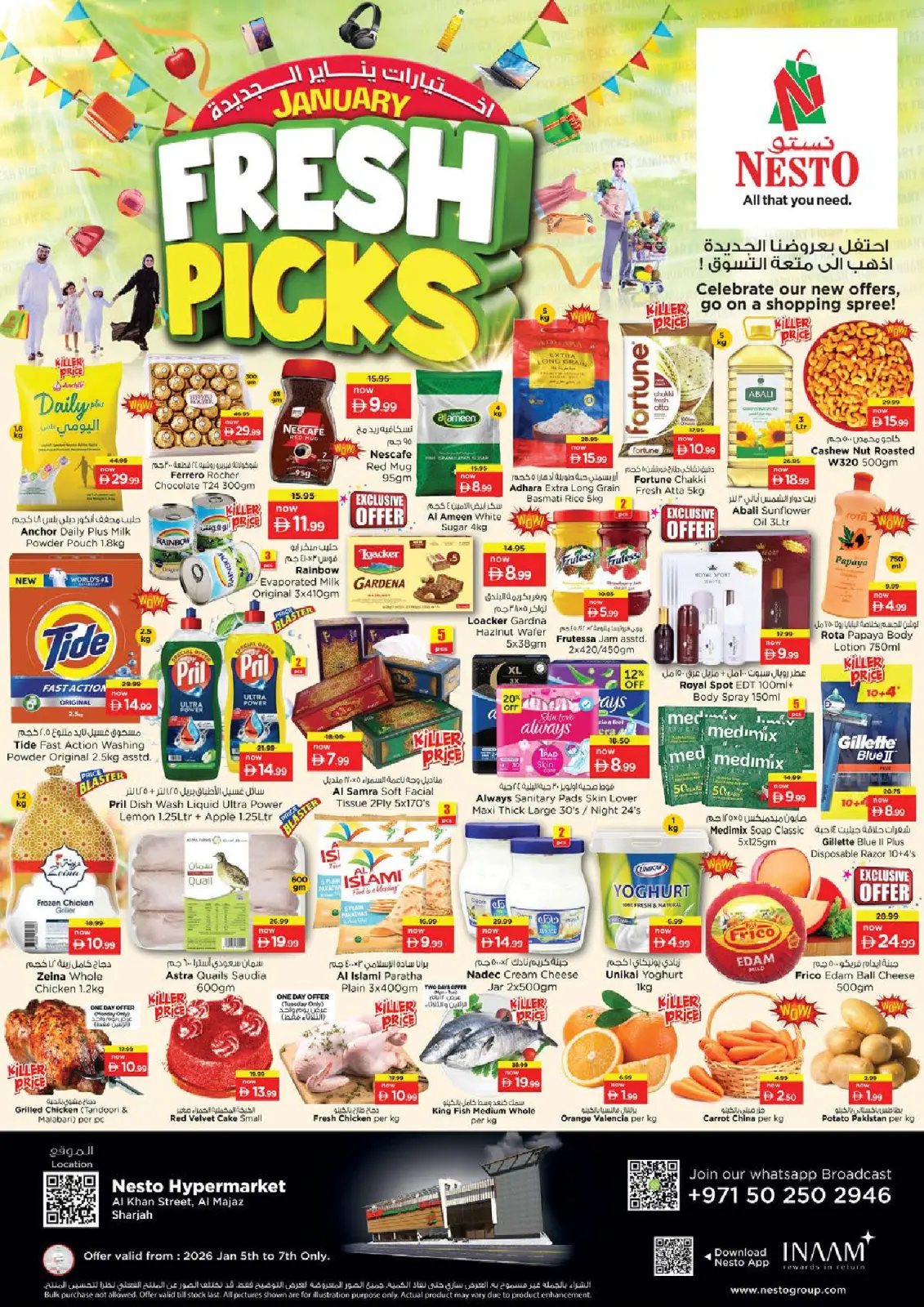 Nesto  Sharjah  Offers from 5 to 7 January Fresh Picks - Page 1