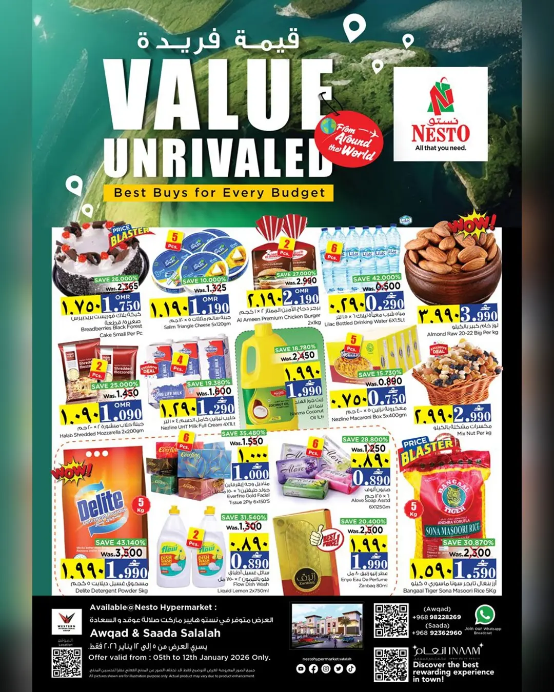 Nesto  Salalah  Offers from 5 to 15 January Unique Value Offers - Page 1