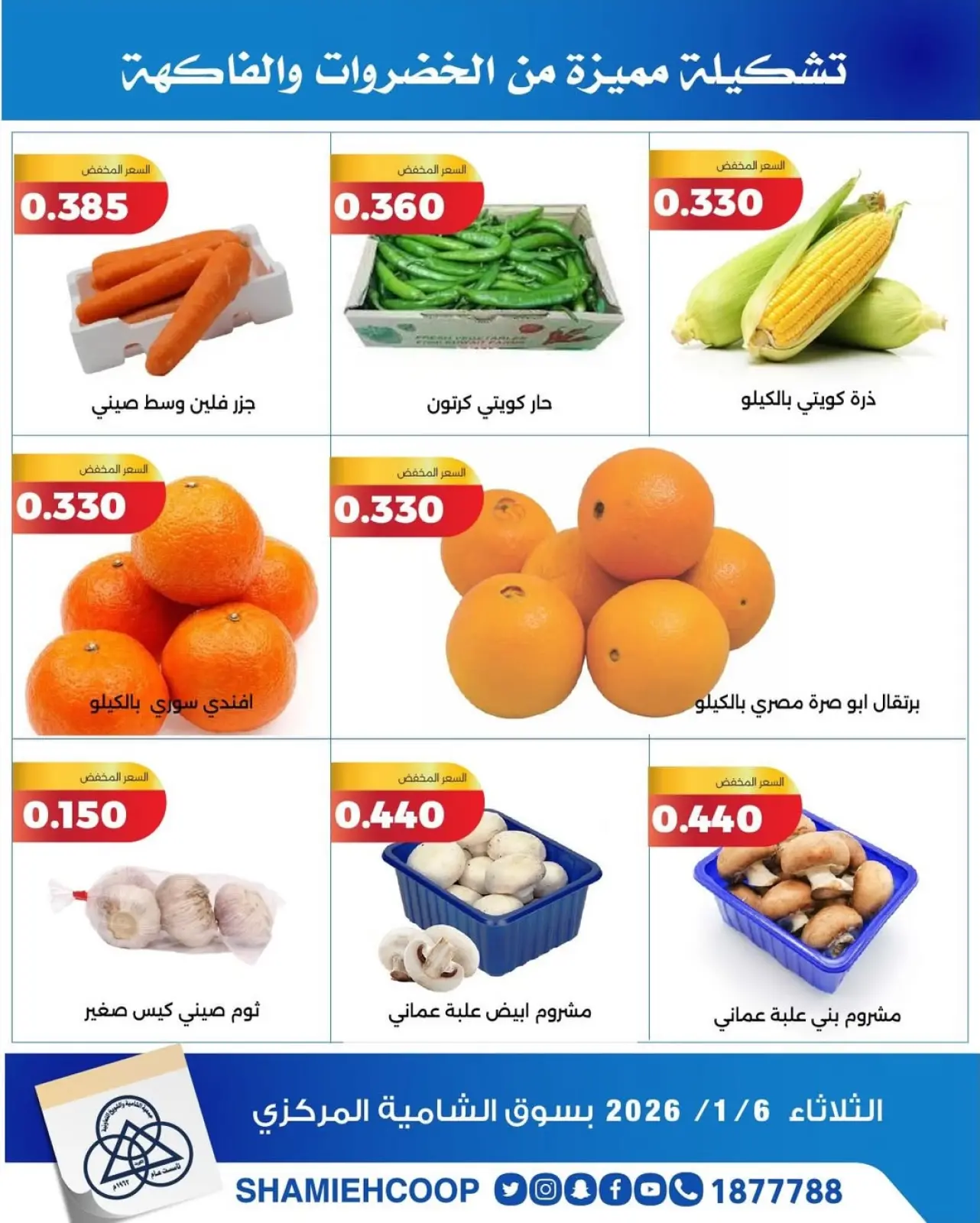 صفحة 6 ضمن عروض الخضروات والفواكه في جمعية الشامية والشويخ الكويت