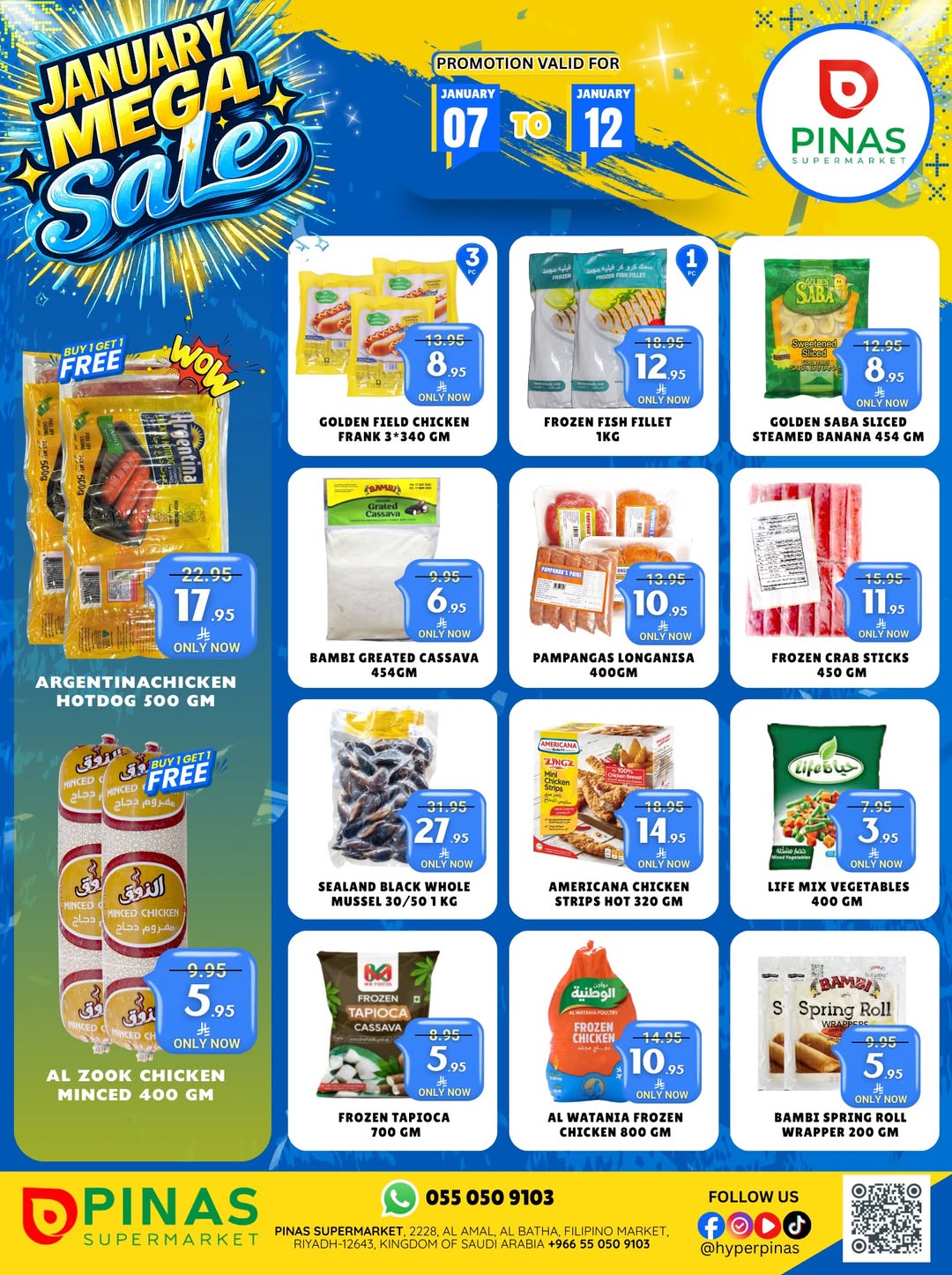 Pinas Supermarket  Riyadh and Batha  Offers from 7 to 12 January January offers