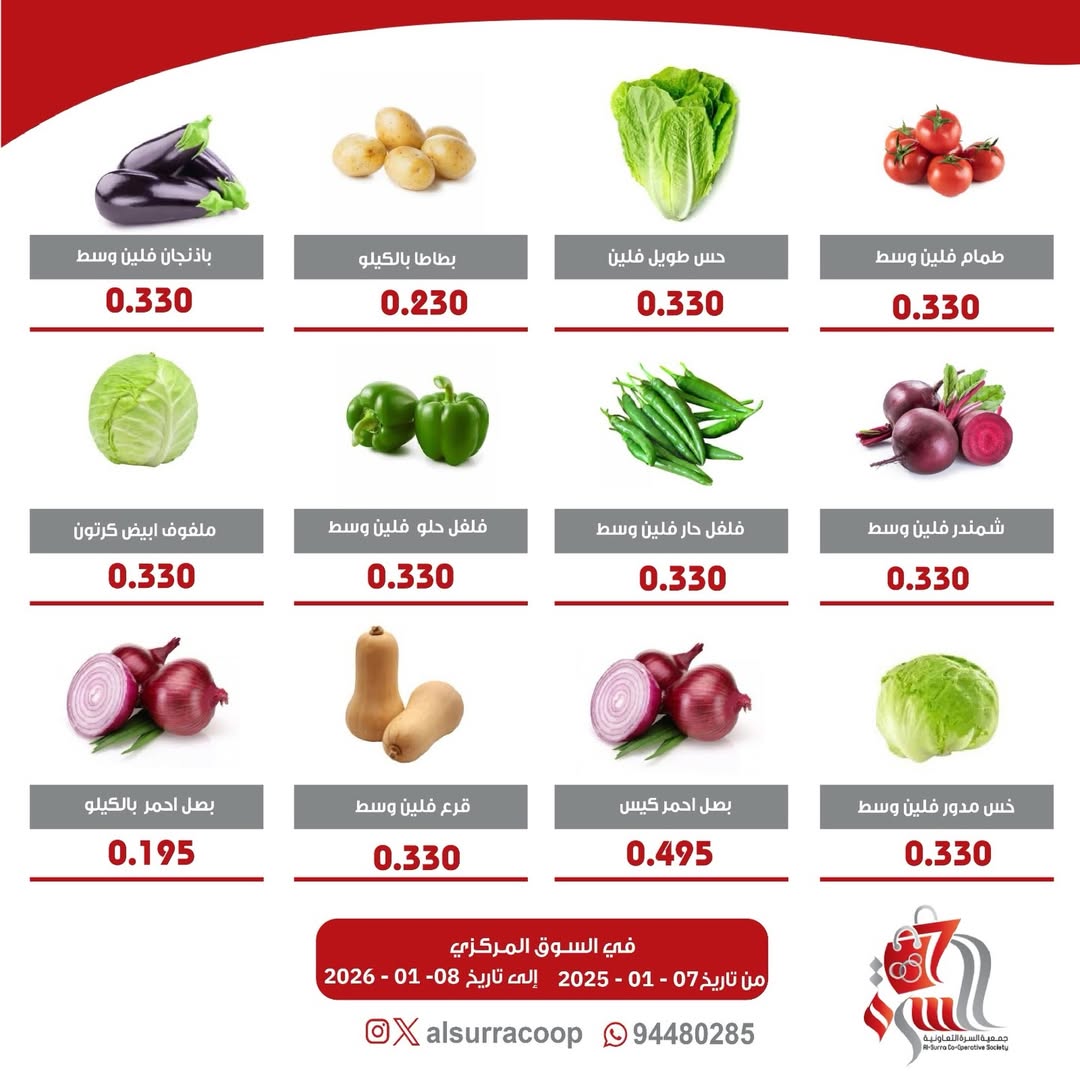 عروض جمعية السرة التعاونية الكويت من 7 حتى 8 يناير 2026 عروض مهرجان الخضار والفواكه