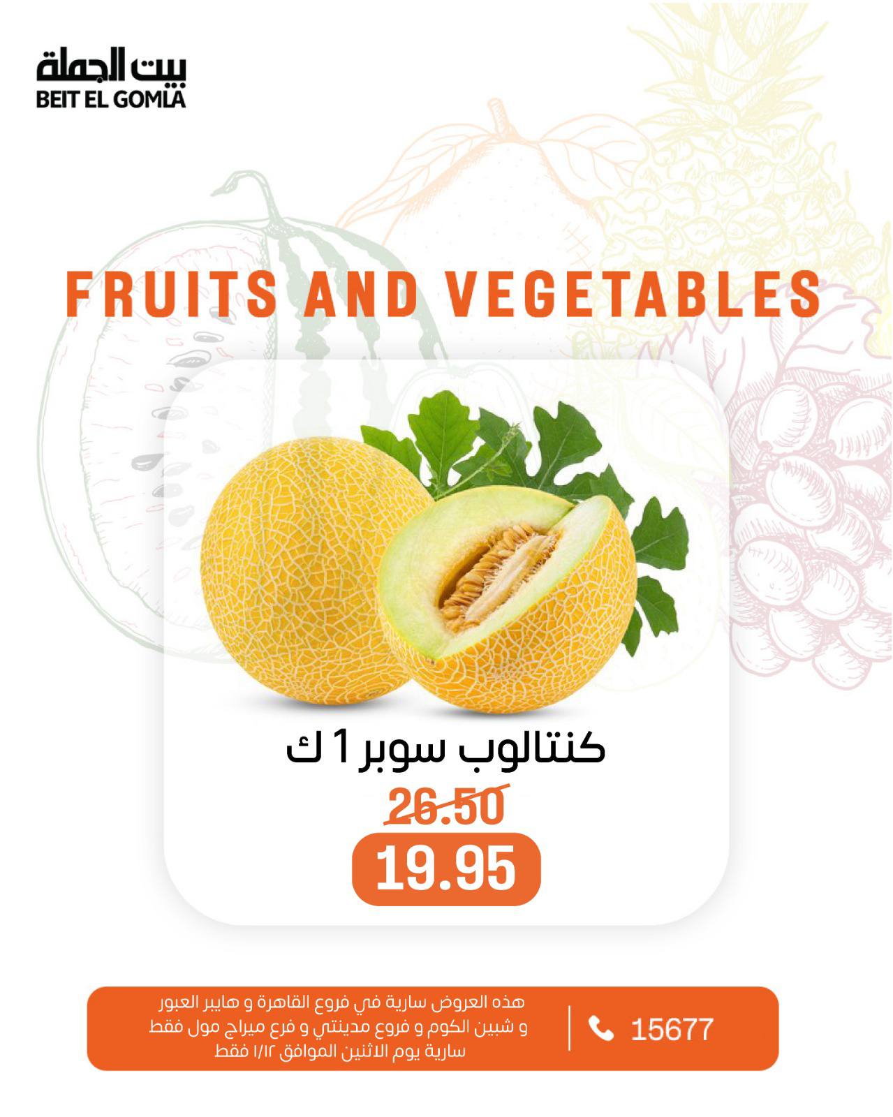 عروض بيت الجملة مصر الاثنين 12 يناير 2026 عروض الخضار والفاكهة