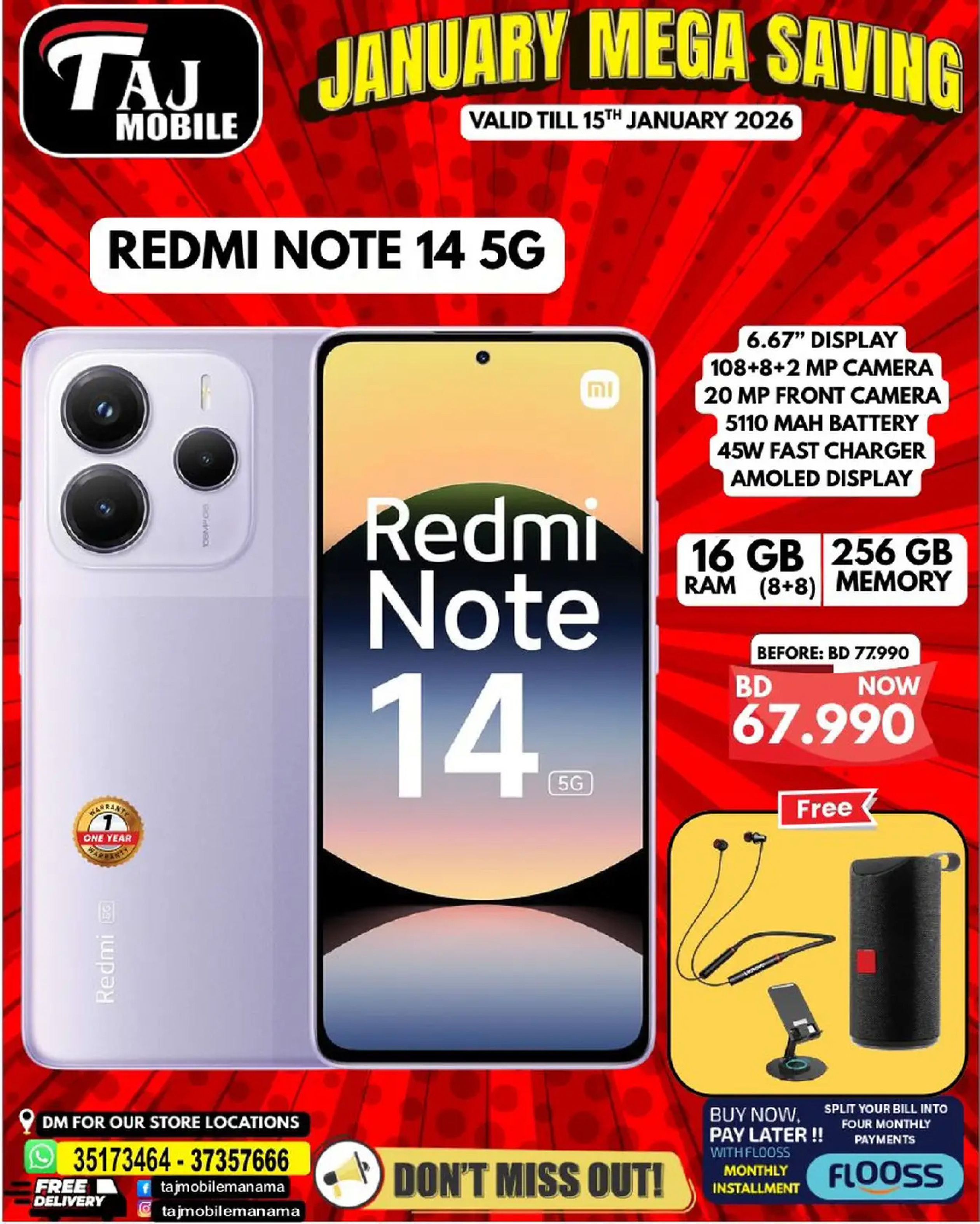 Taj Mobiles Bahrain Offers from 9 to 15 January 2026 January Savings