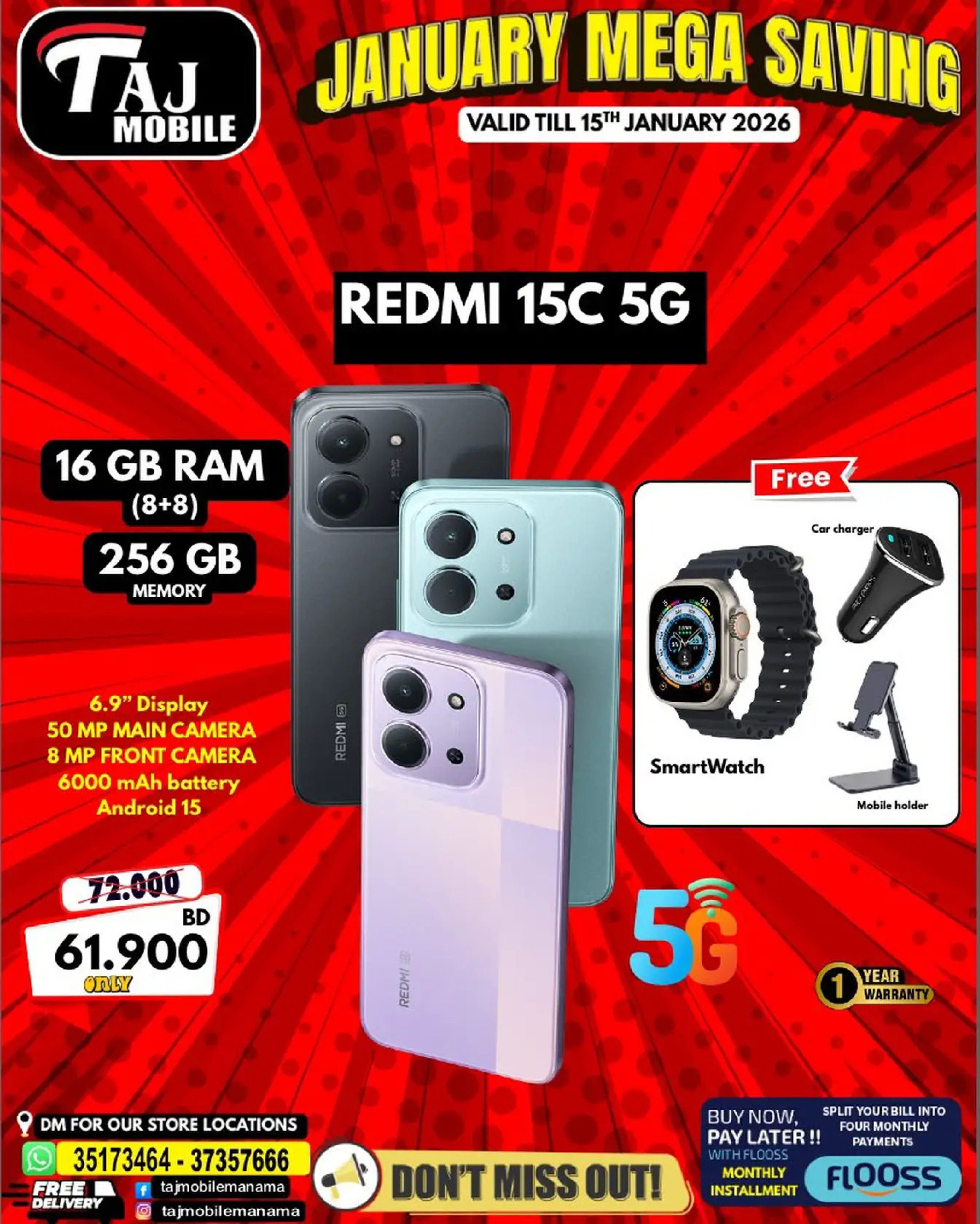 Taj Mobiles Bahrain Offers from 9 to 15 January 2026 January Savings