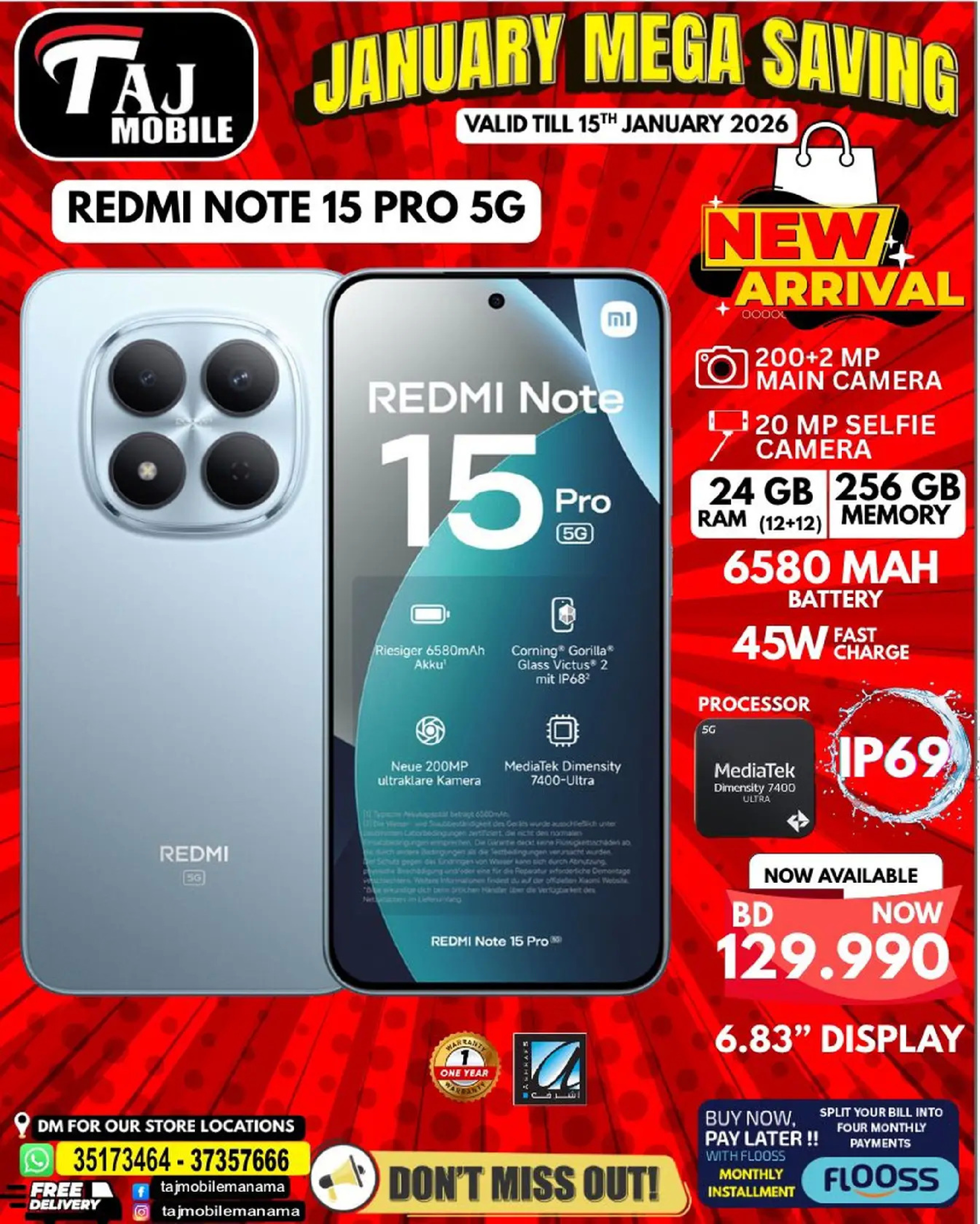 Taj Mobiles Bahrain Offers from 9 to 15 January 2026 January Savings