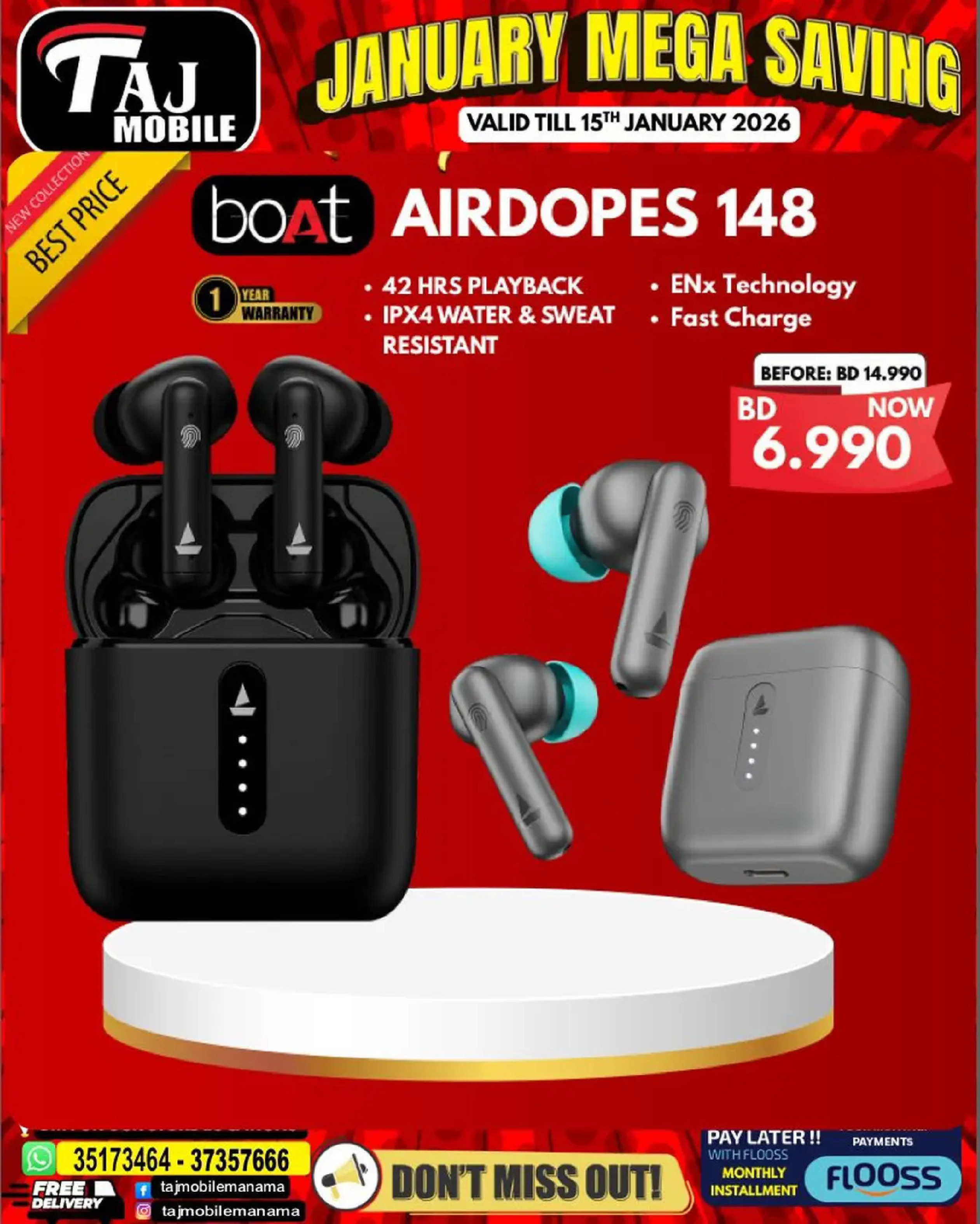 Taj Mobiles Bahrain Offers from 9 to 15 January 2026 January Savings