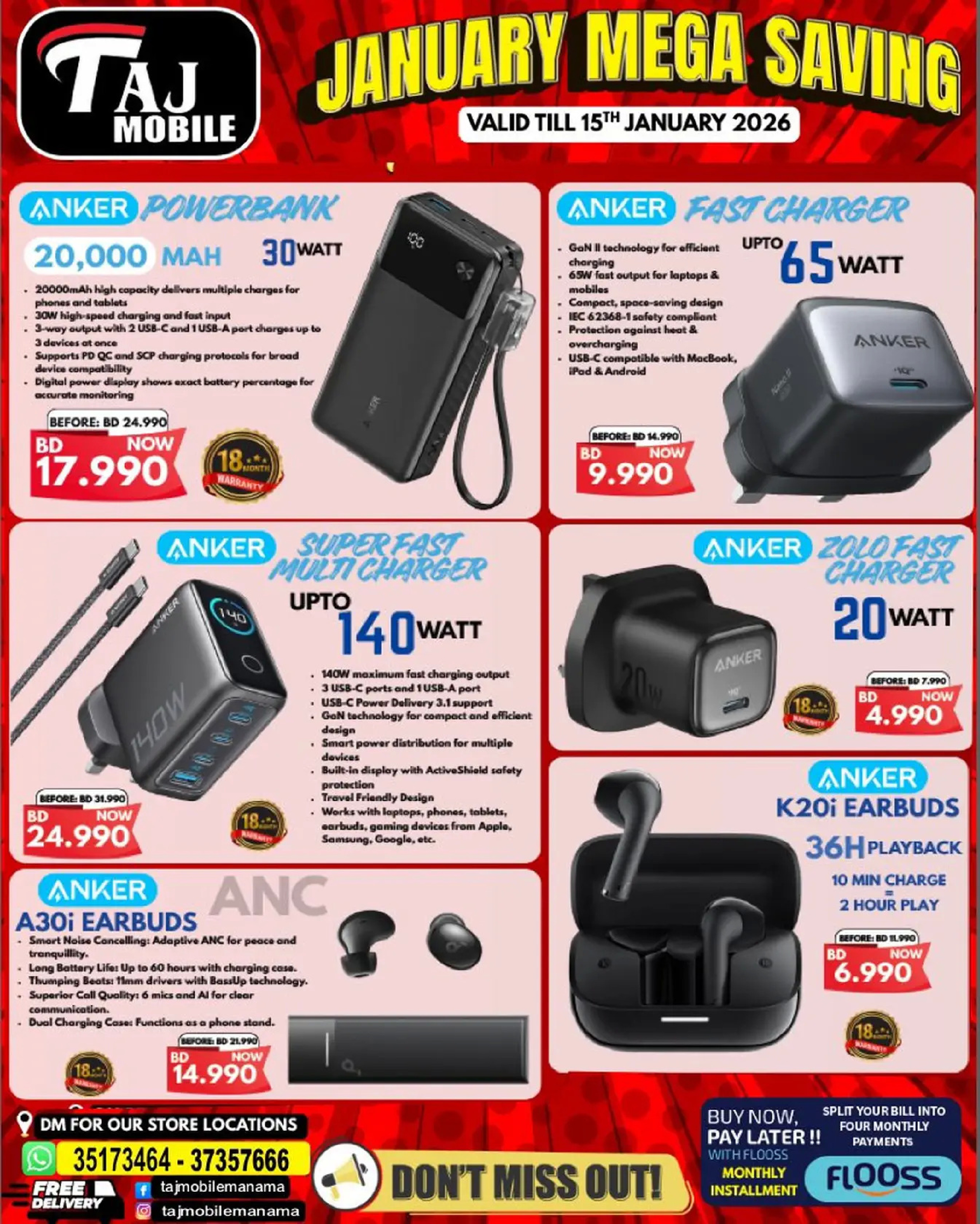 Taj Mobiles Bahrain Offers from 9 to 15 January 2026 January Savings