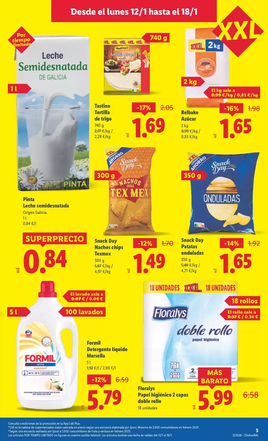 Ofertas de Lidl España de 12 a 18 enero 2026 Ofertas XXL