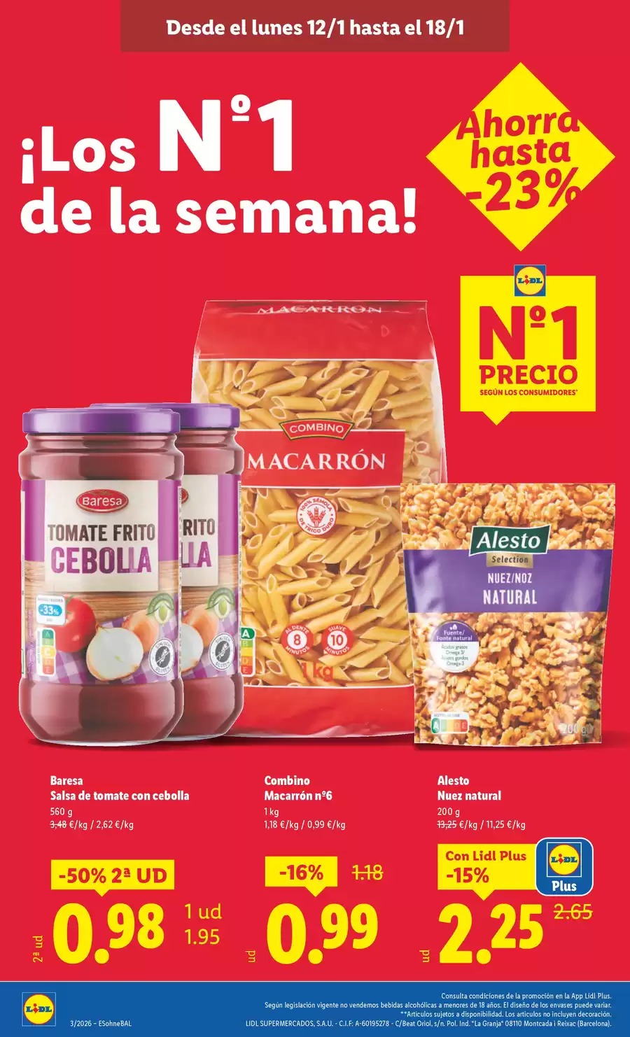 Ofertas de Lidl España de 12 a 18 enero 2026 Ofertas XXL