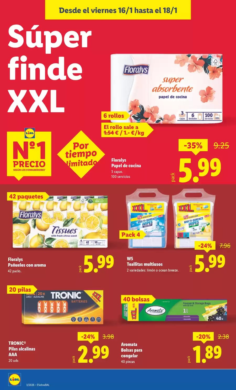 Ofertas de Lidl España de 12 a 18 enero 2026 Ofertas XXL