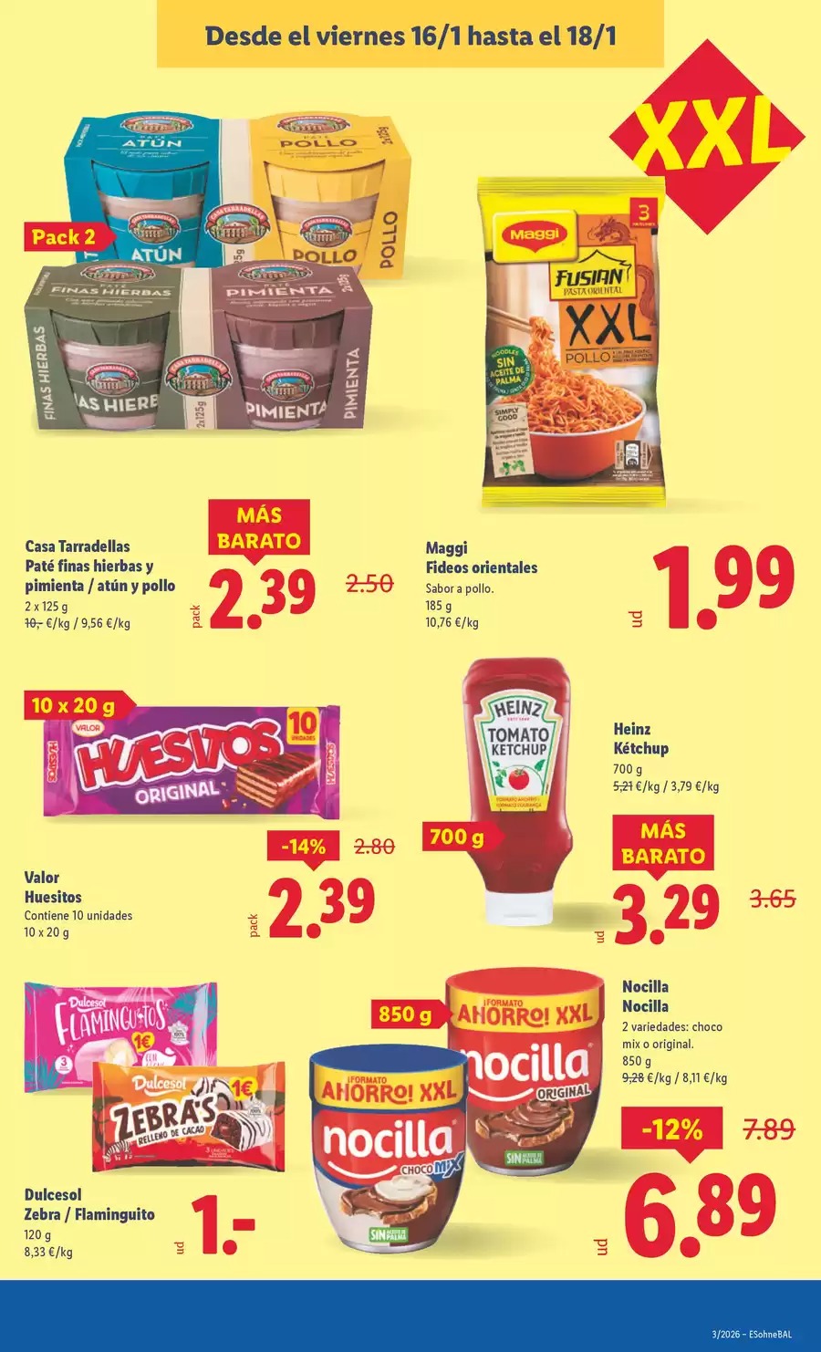 Ofertas de Lidl España de 12 a 18 enero 2026 Ofertas XXL