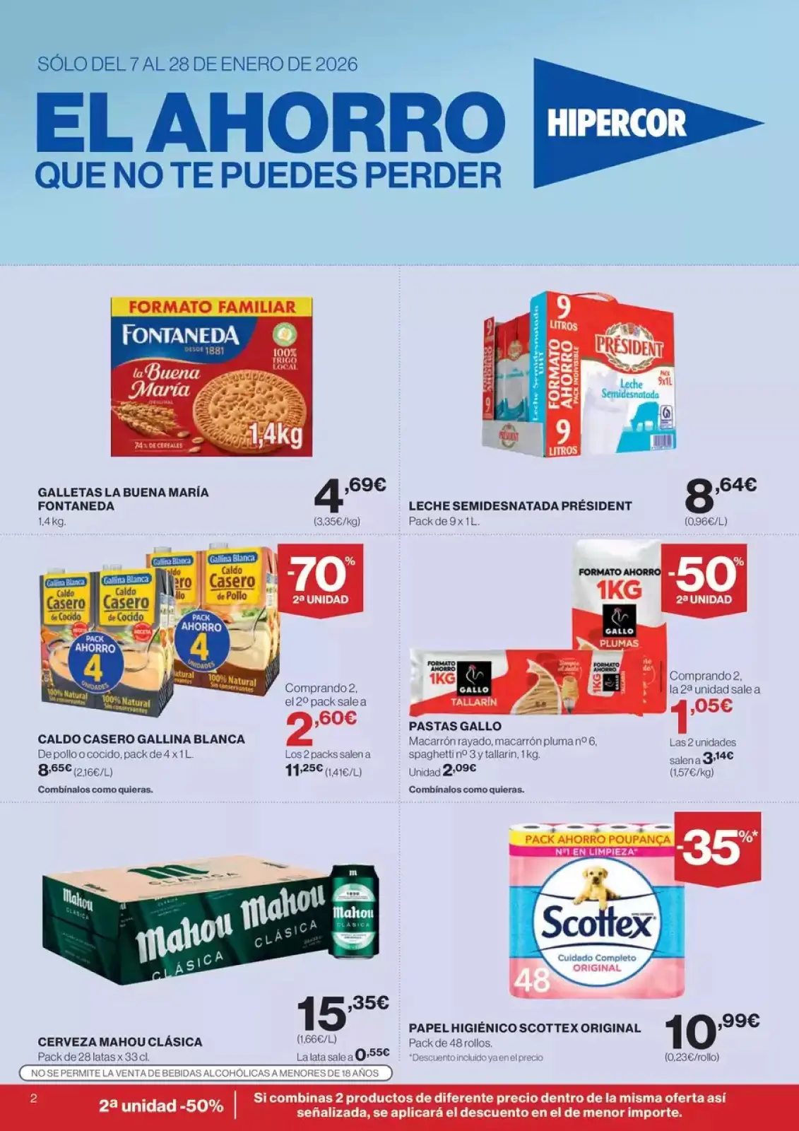 Page 2 in -50% on the 2nd Unit at Hipercor Spain