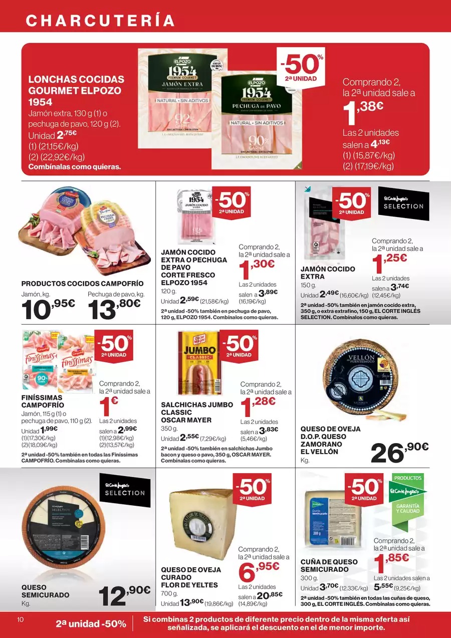 Ofertas de Hipercor España de 7 a 28 enero 2026 -50% en la 2ª Unidad