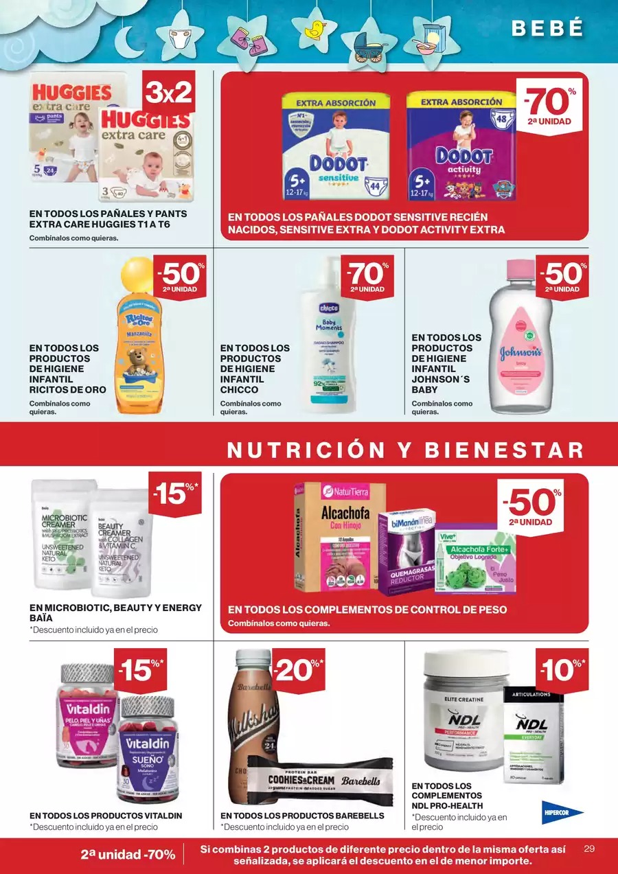 Ofertas de Hipercor España de 7 a 28 enero 2026 -50% en la 2ª Unidad