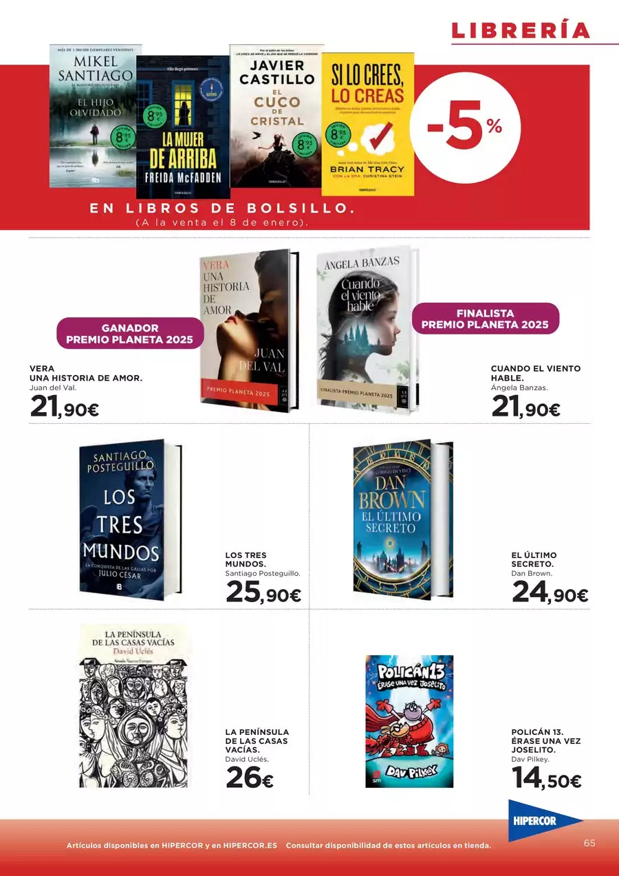Ofertas de Hipercor España de 7 a 28 enero 2026 -50% en la 2ª Unidad