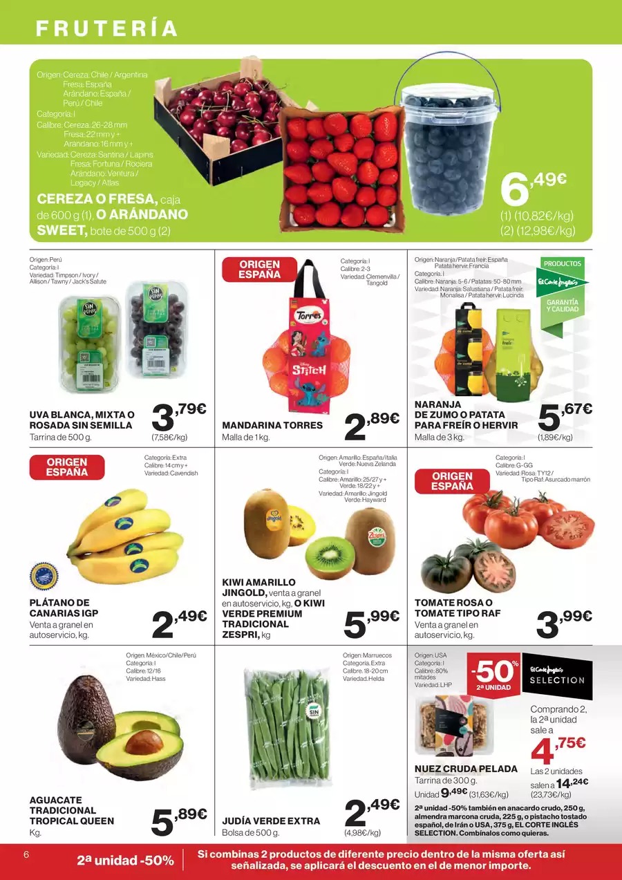 Ofertas de Hipercor España de 7 a 28 enero 2026 -50% en la 2ª Unidad