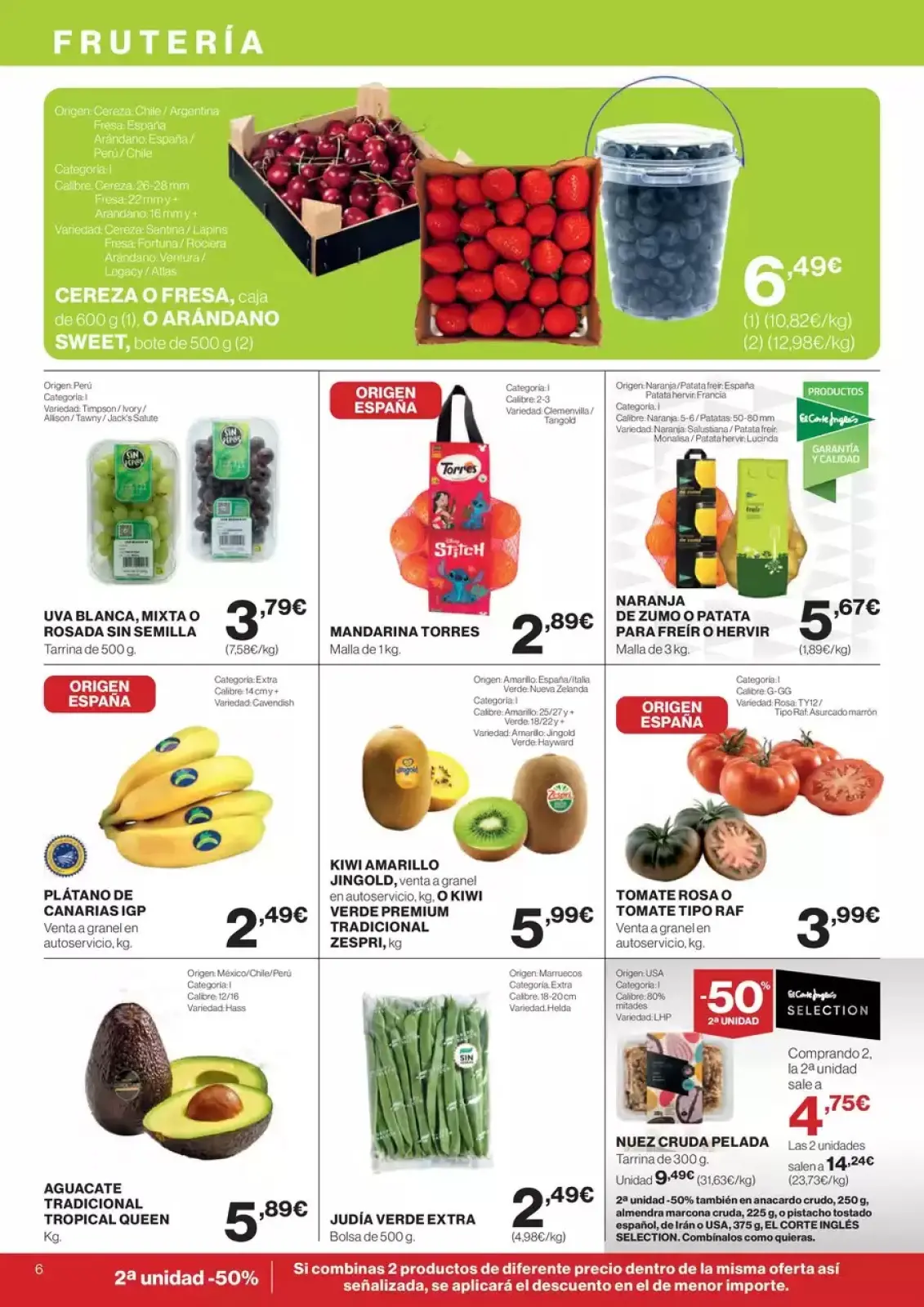 Page 6 in -50% on the 2nd Unit at Hipercor Spain