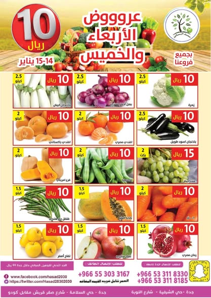 Hasad Albasatin Saudi Arabia Offers from 14 to 15 January 2026 Everything for only 10 riyals - Page 1